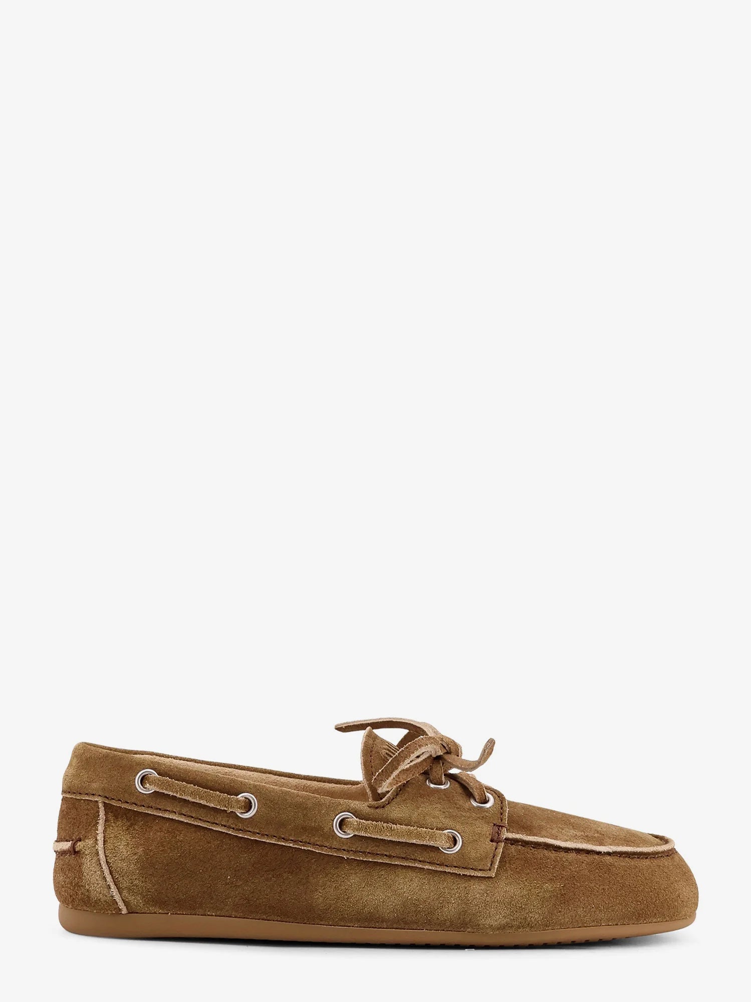 Suede loafers with embroidered logo