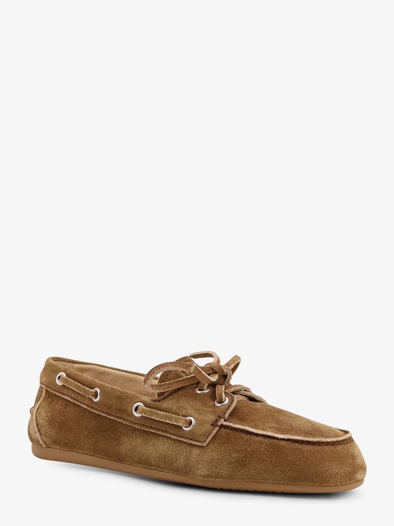 Suede loafers with embroidered logo