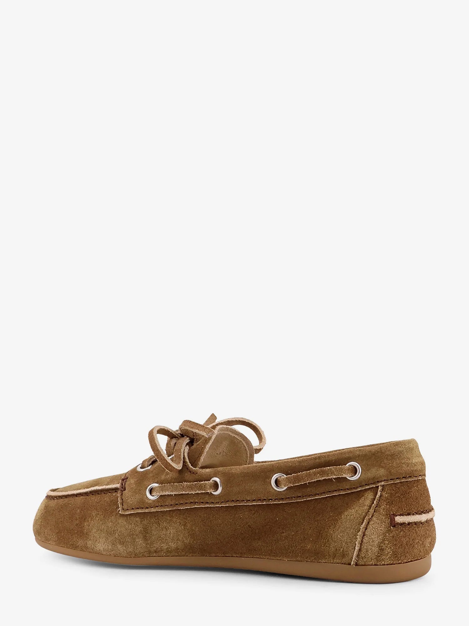 Suede loafers with embroidered logo