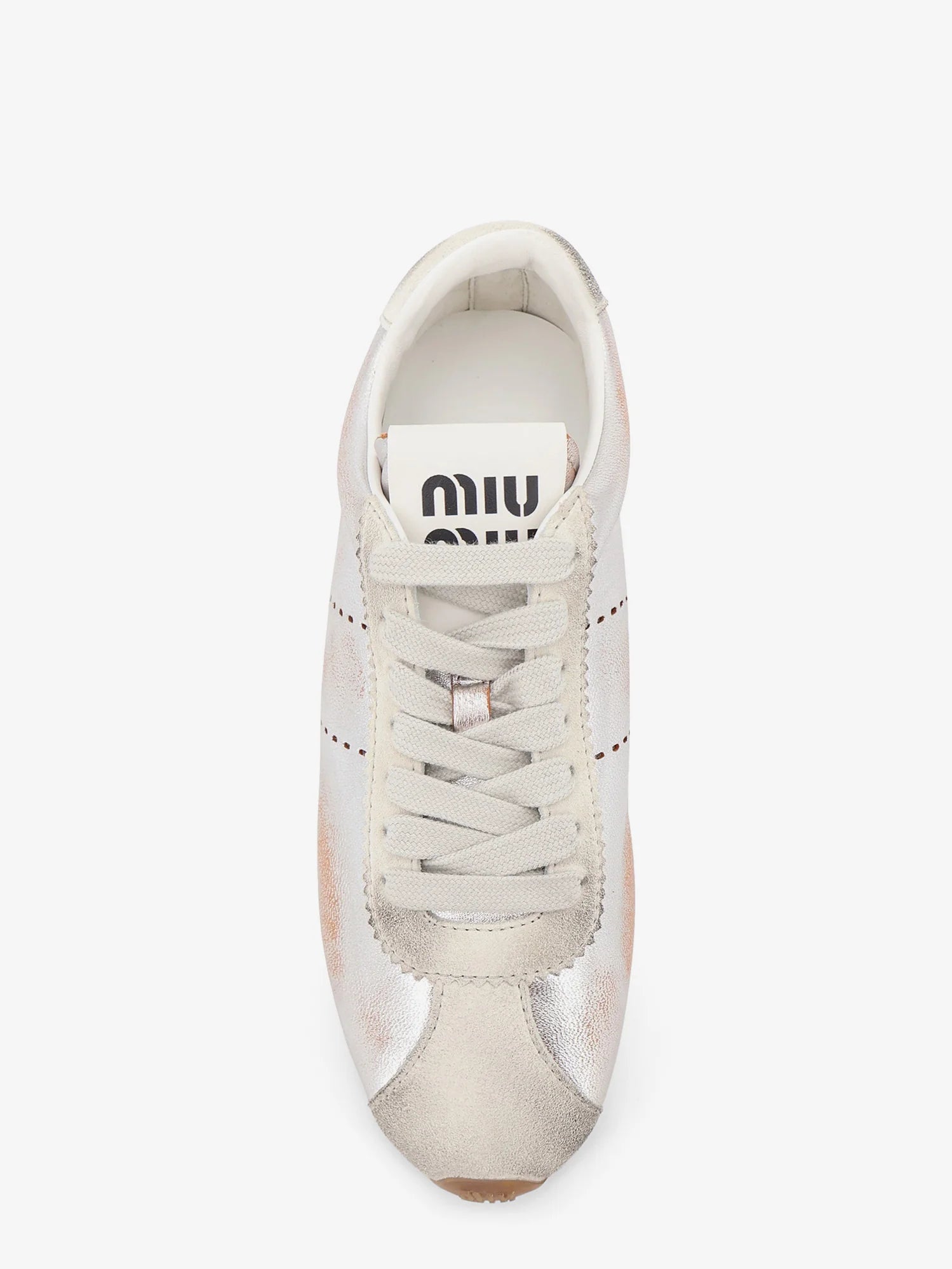 Plume vintage silver leather sneakers