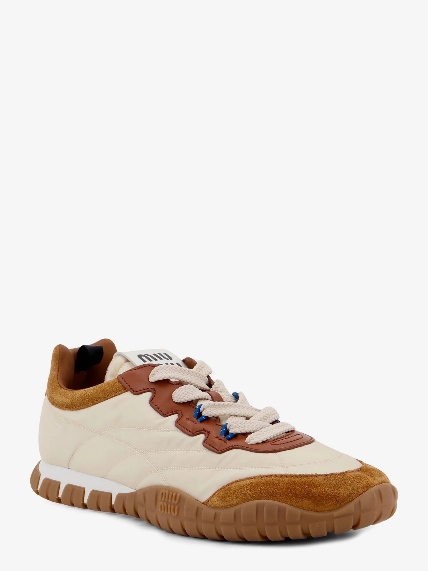 Tyre technical fabric and suede sneakers