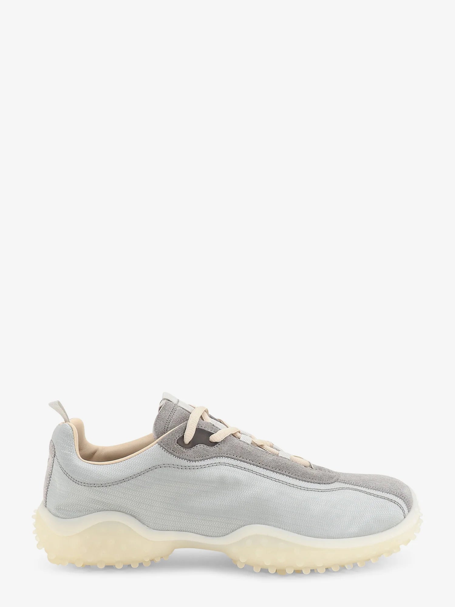 Nylon and suede sneakers with embroidered logo