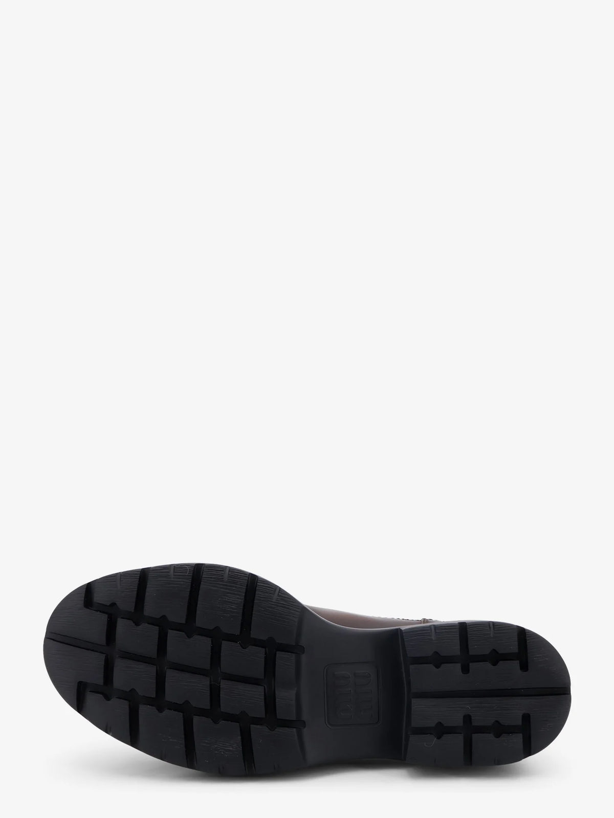 Leather lace-up with front lettering logo