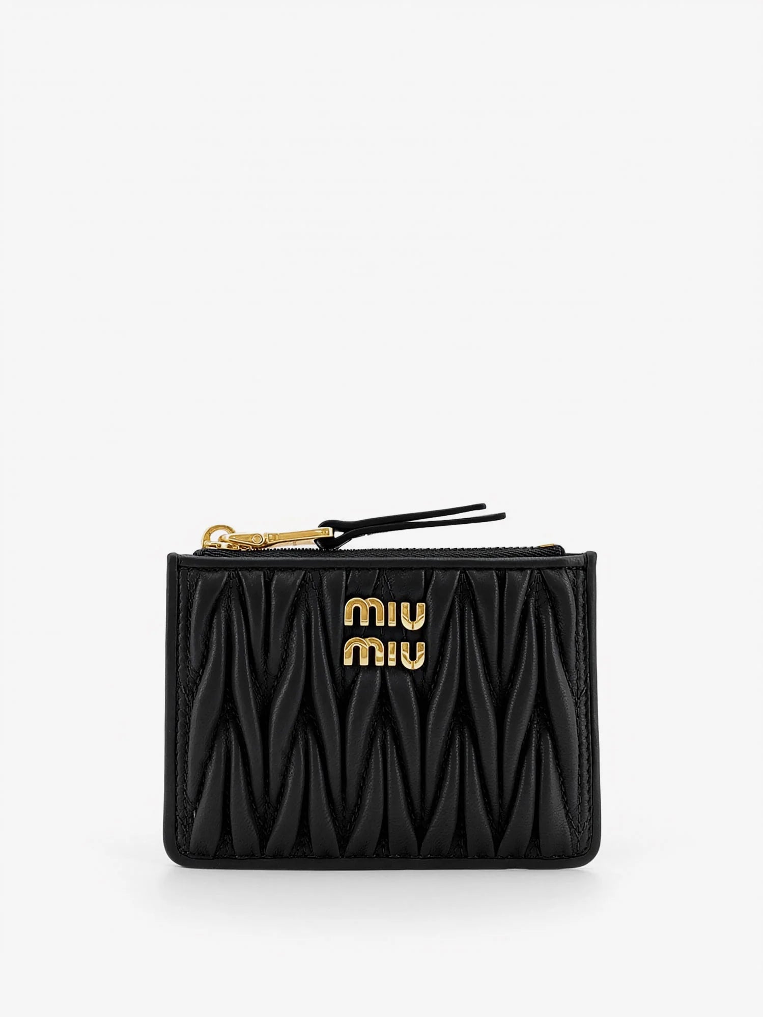 Quilted leather card holder