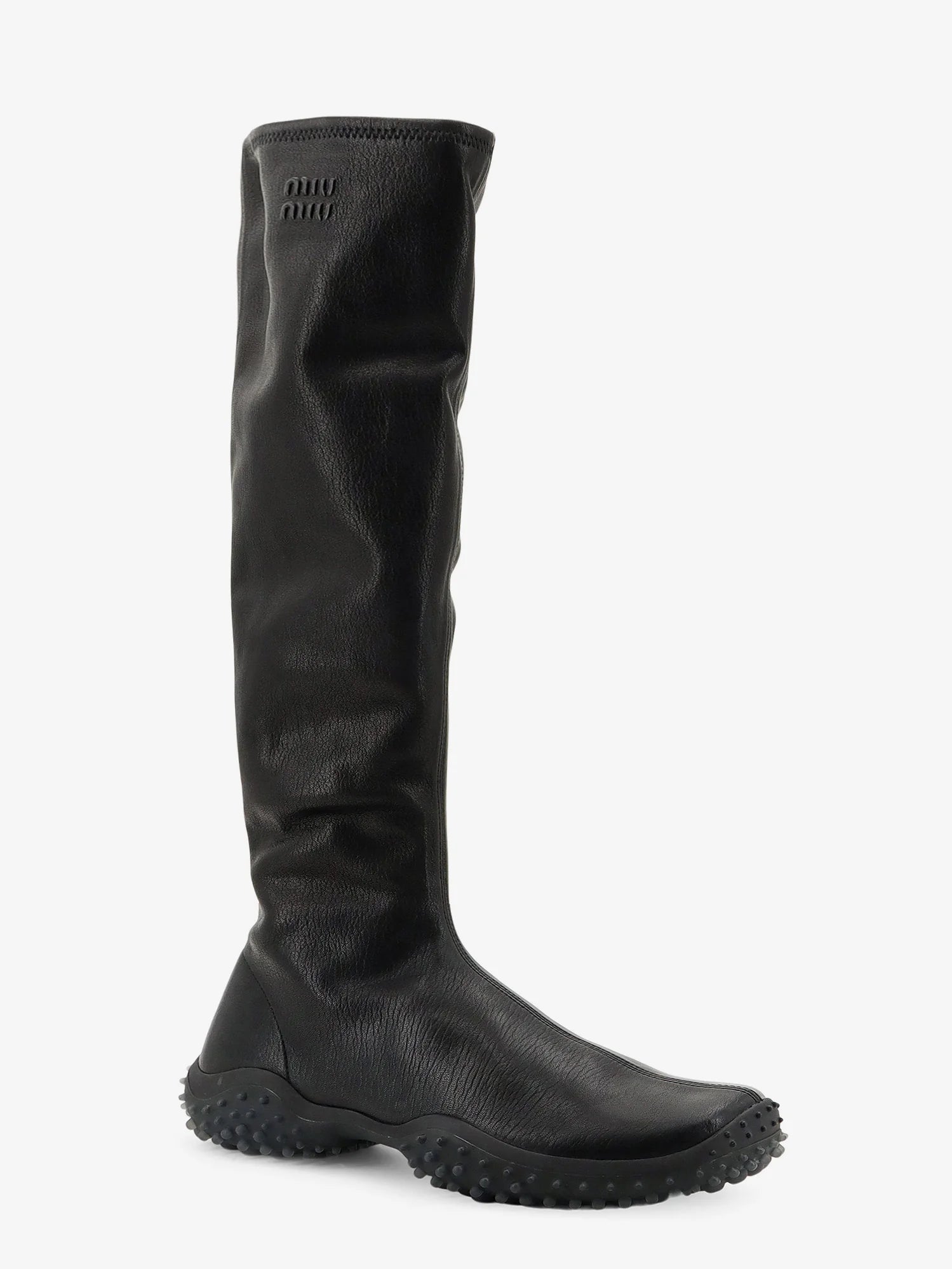 Stretch leather boots