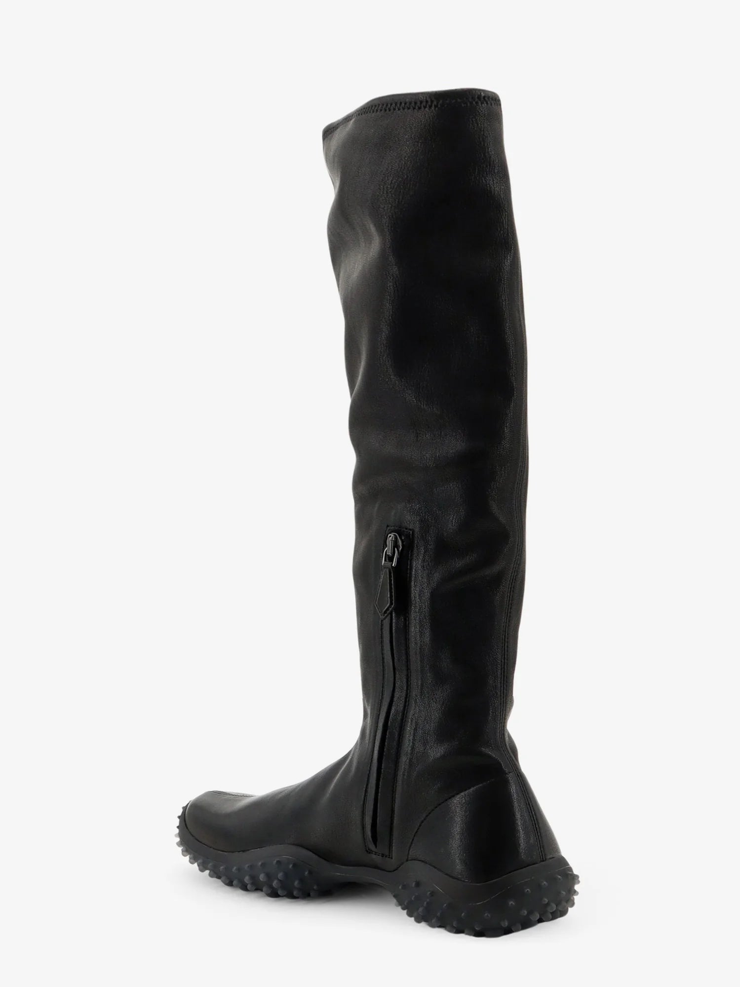 Stretch leather boots