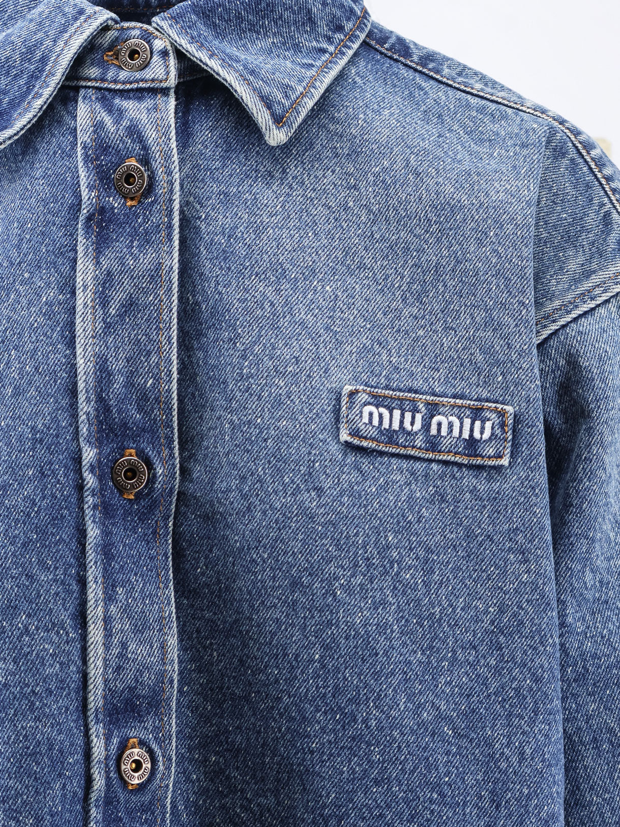 Denim shirt with Logo Patch