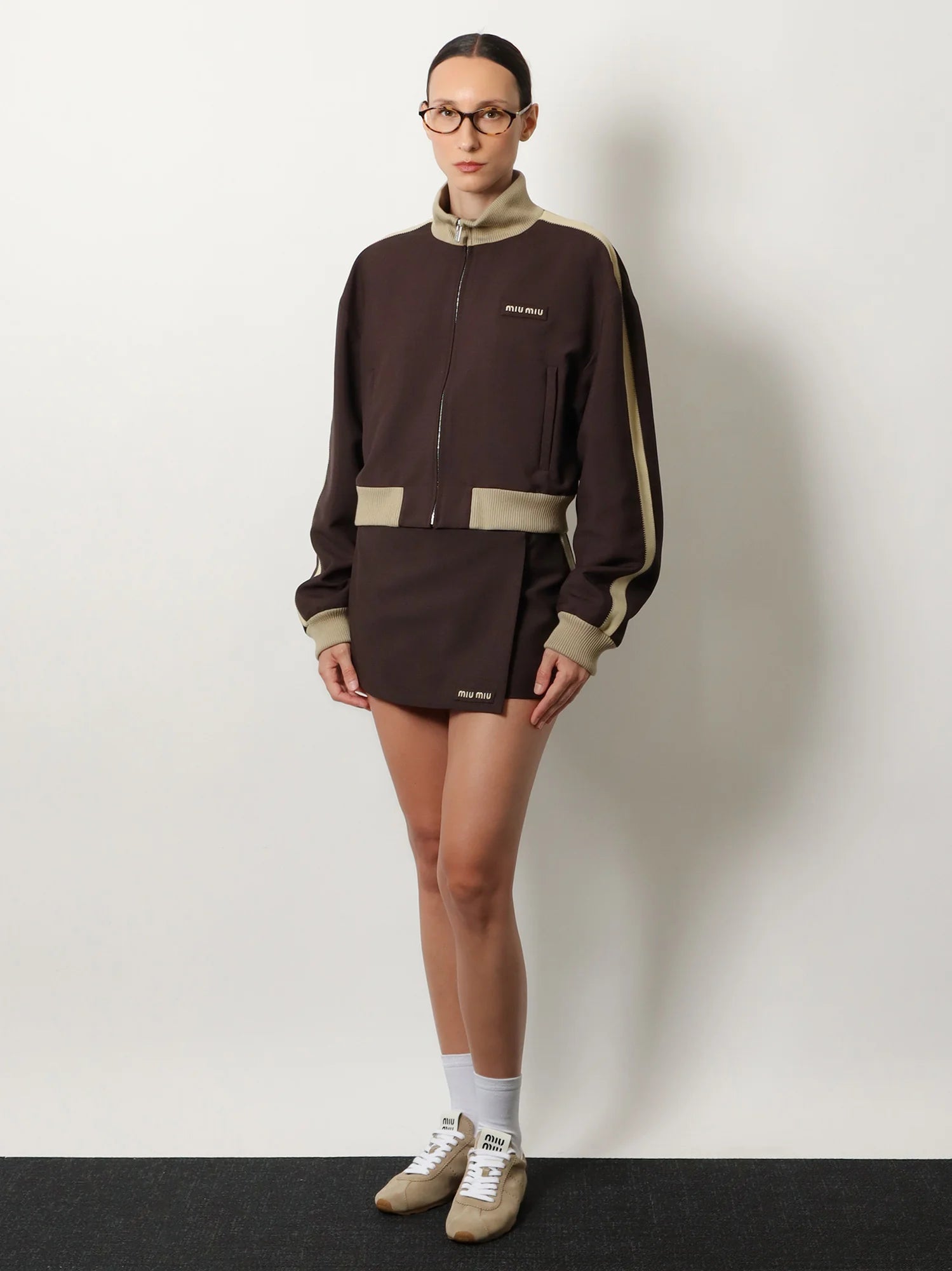 Mohair and virgin wool mini skirt