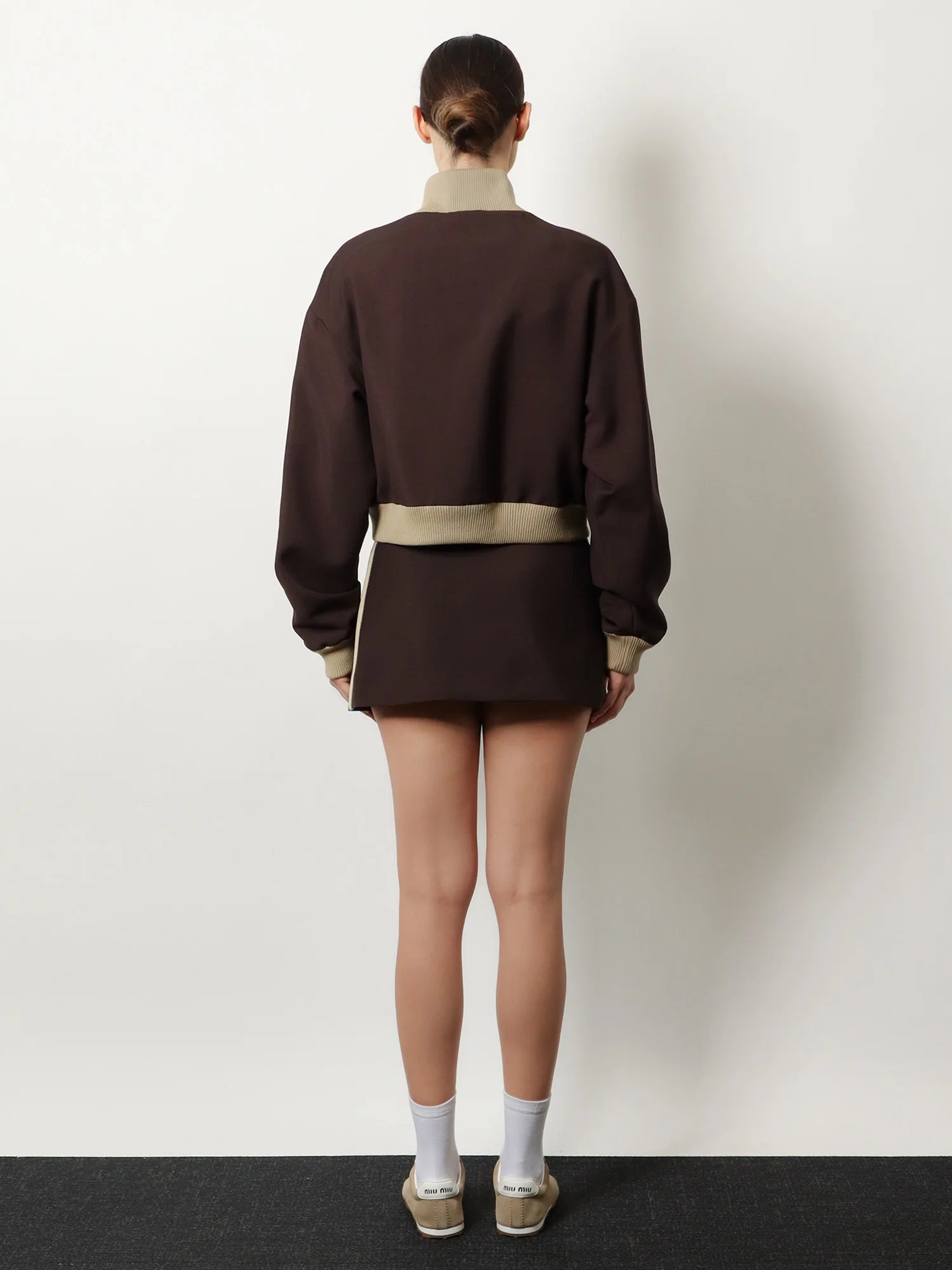 Mohair and virgin wool mini skirt