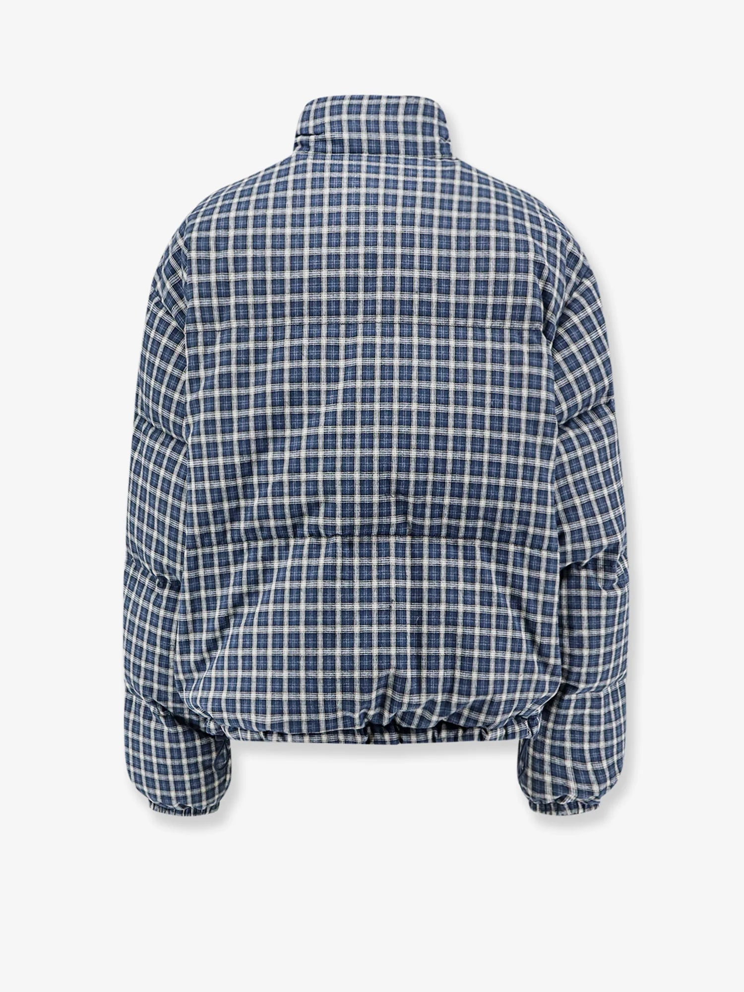 Reversible madras flannel down jacket