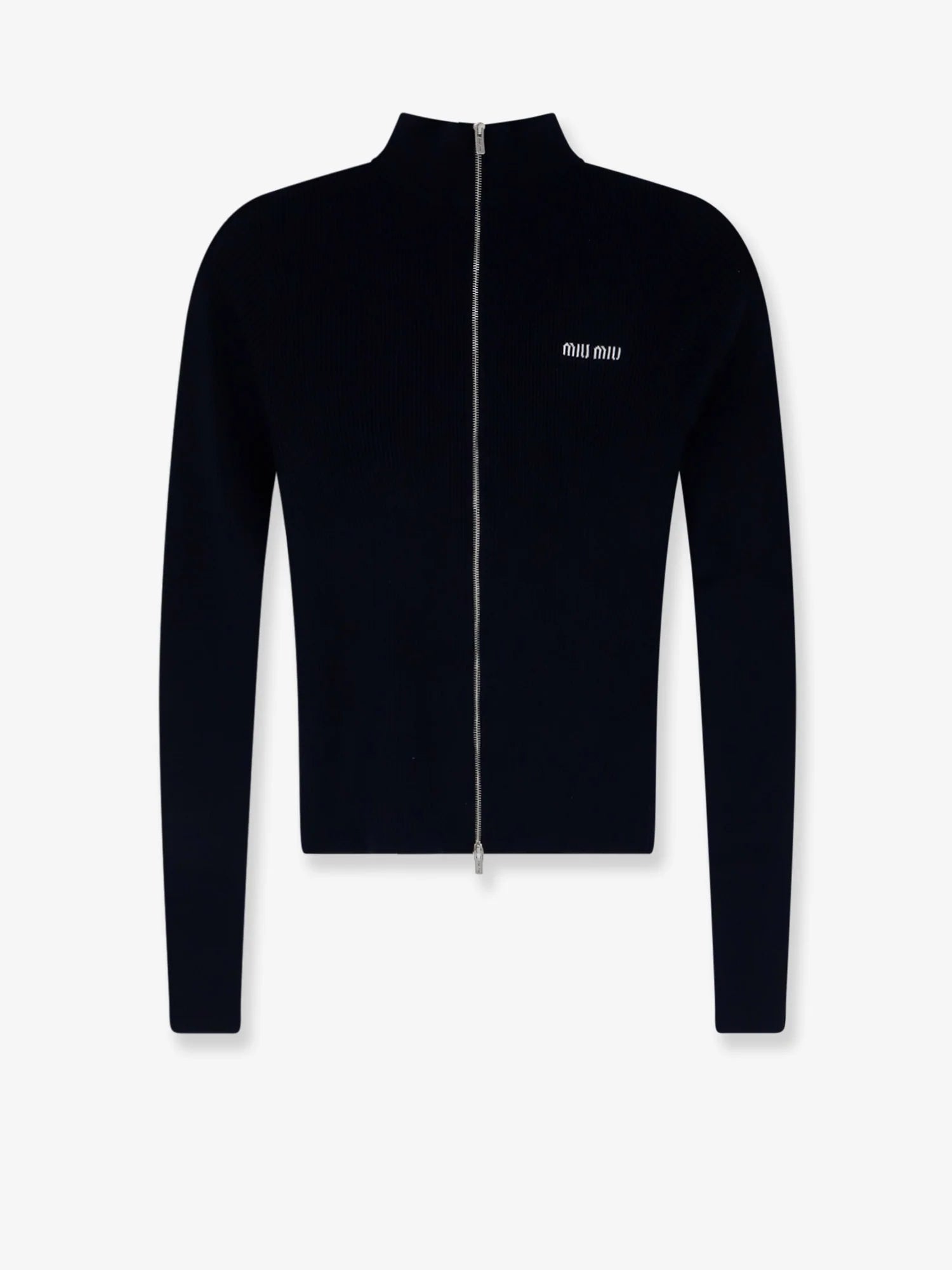 Cotton cardigan with front logo inlay