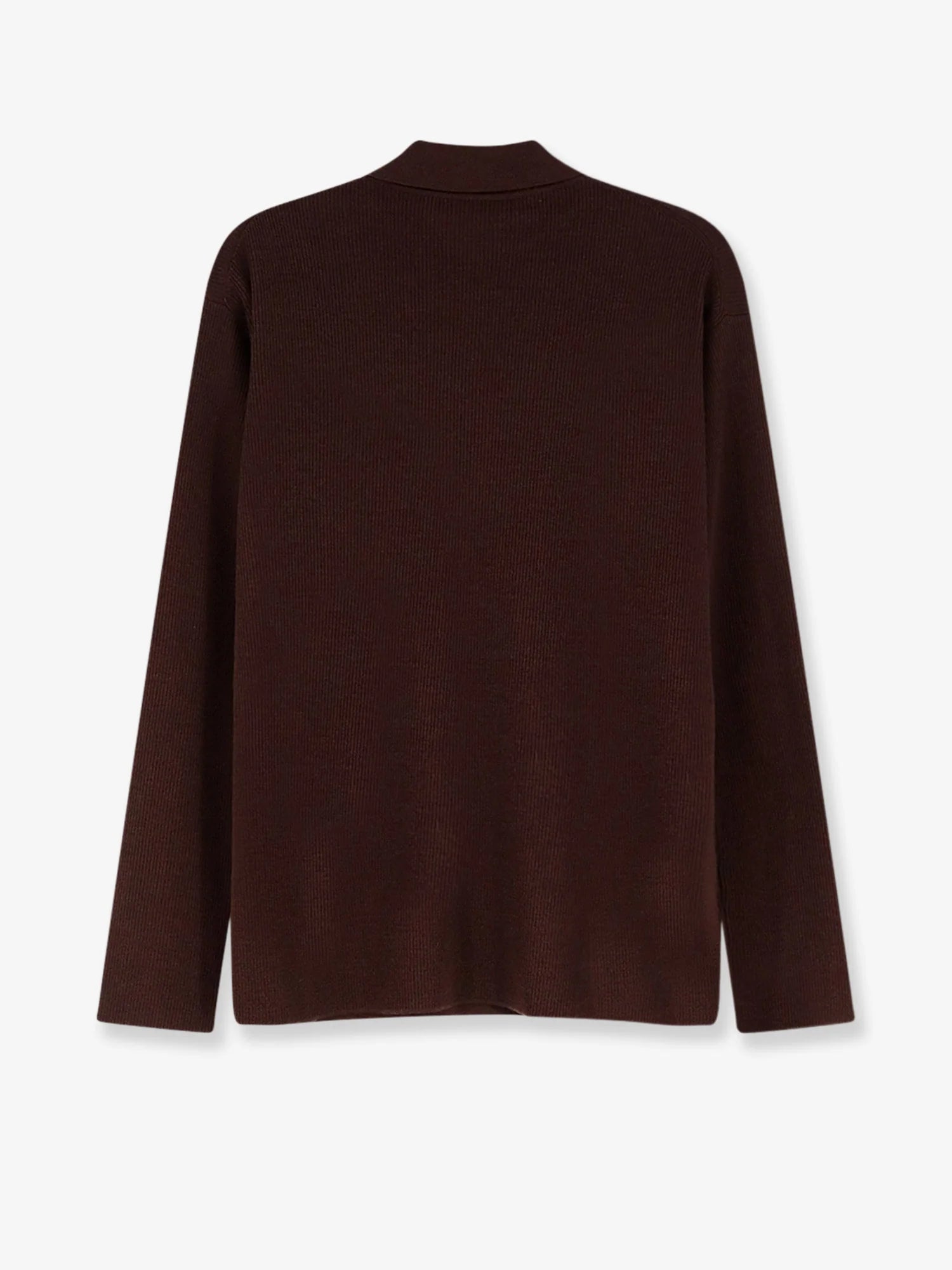 Wool polo shirt with embroidered logo on the front