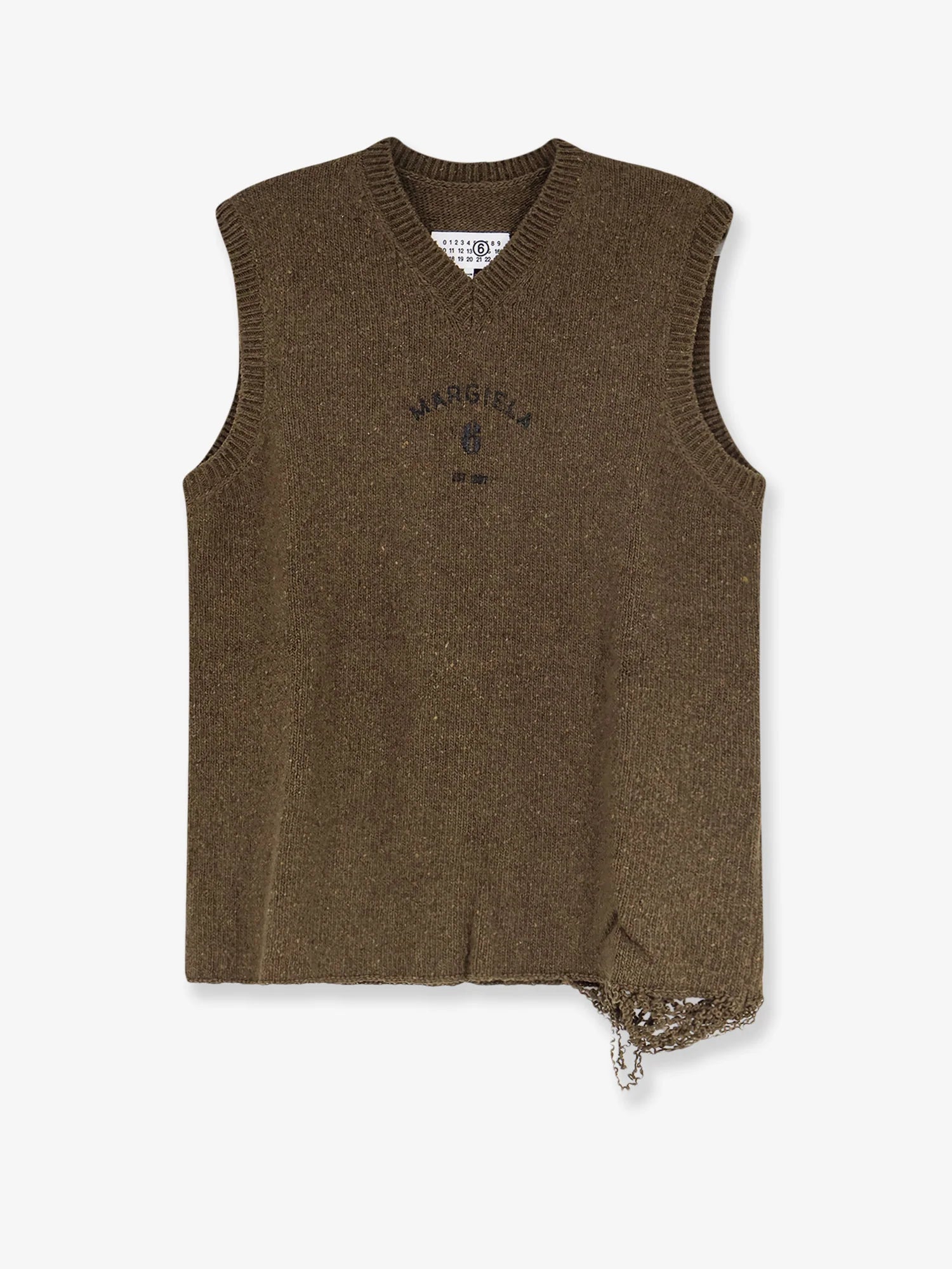 Wool blend vest with used effect