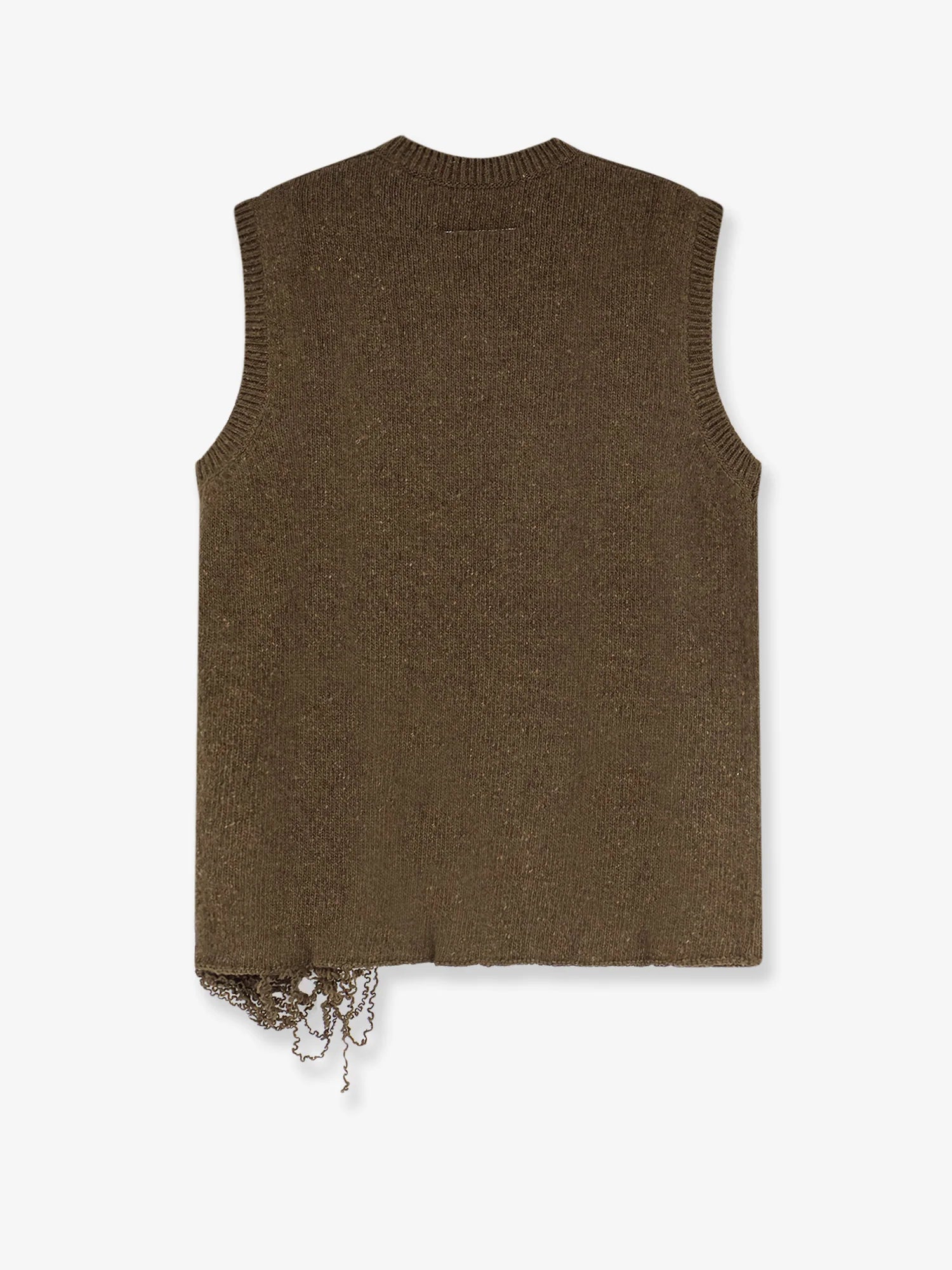 Wool blend vest with used effect