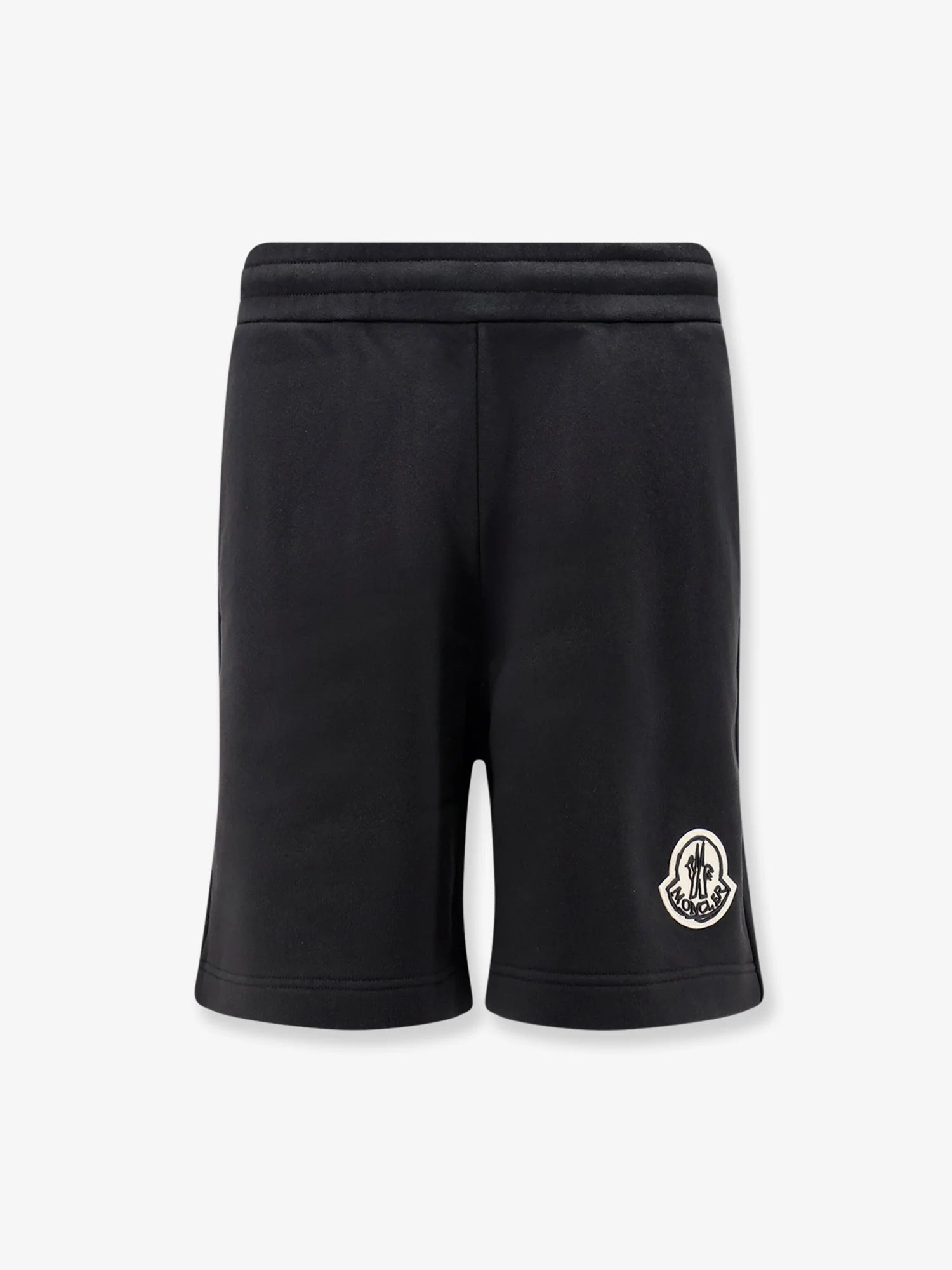 Cotton bermuda shorts with front logo patch