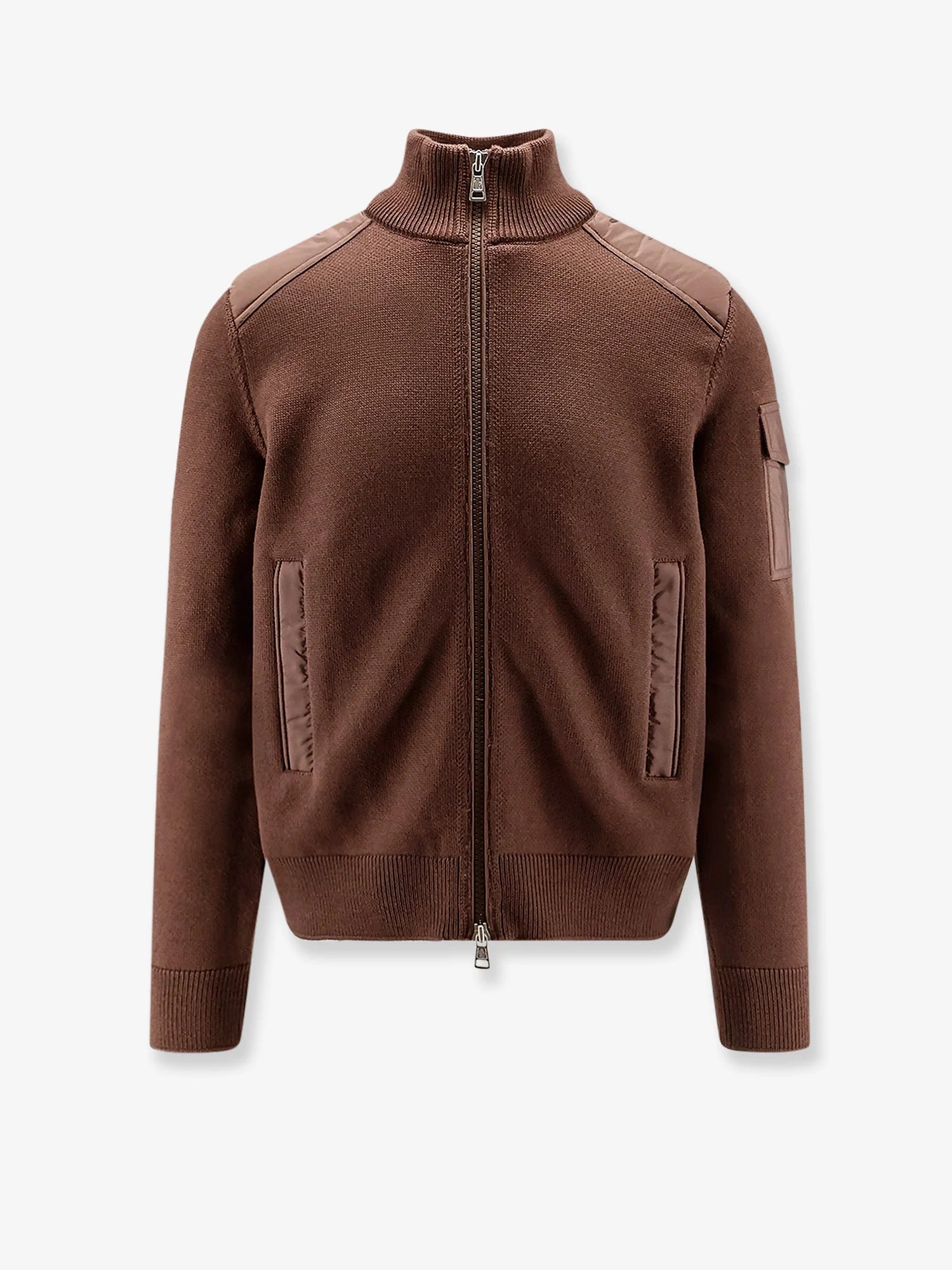 Virgin wool cardigan with Logo patch