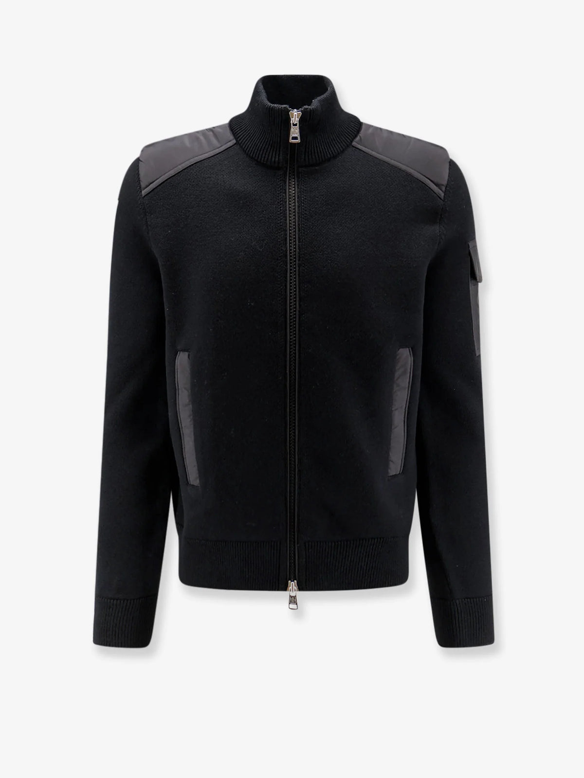 Virgin wool cardigan with Logo patch