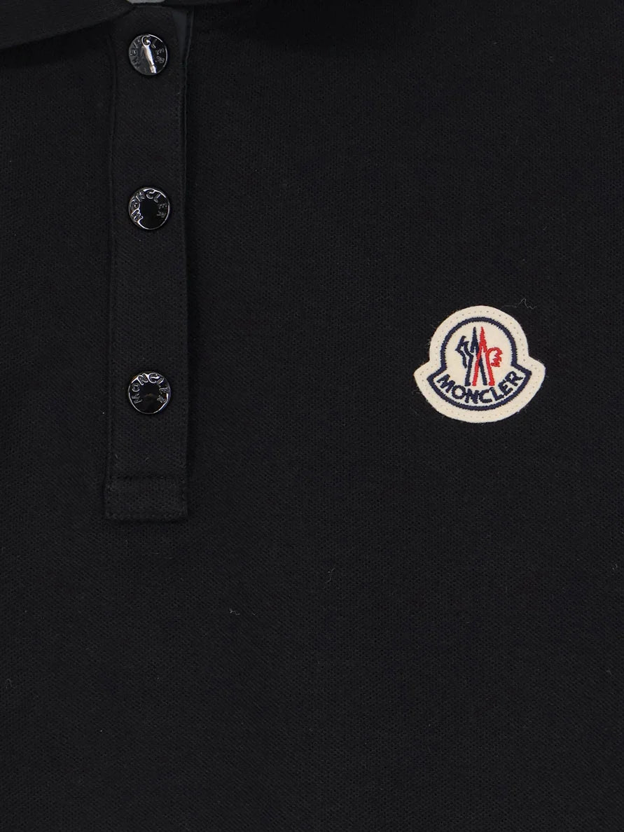 Cotton polo shirt with logo patch