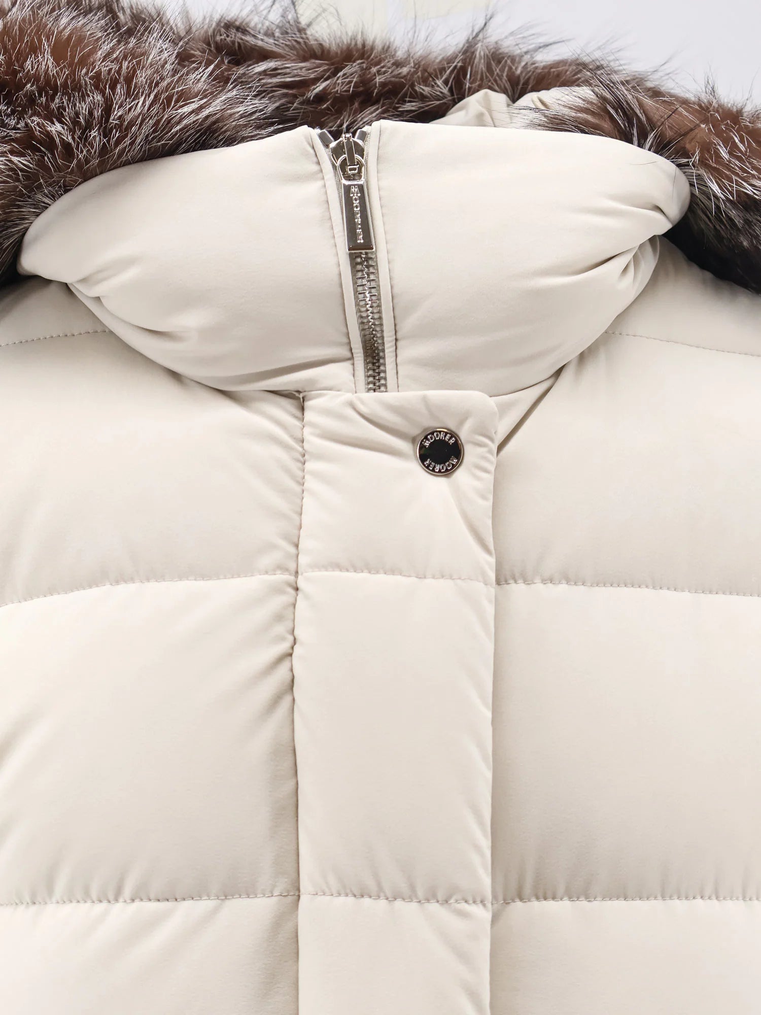 Zagar-Kn water-repellent stretch fabric long down coat