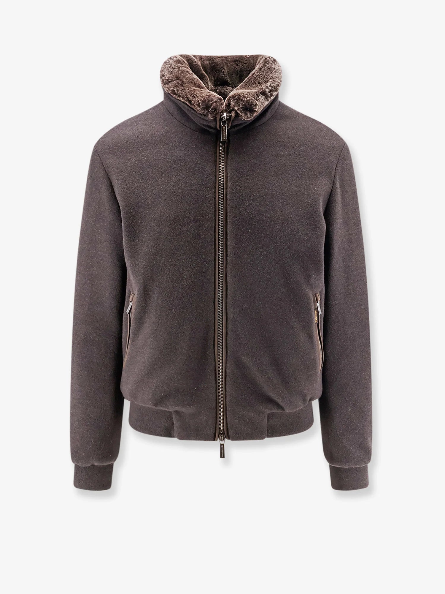 Bellati-Mrw wool and cashmere jacket with fur detail