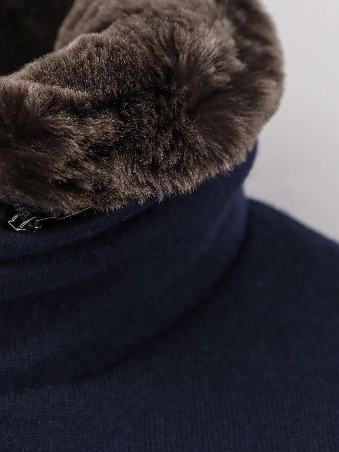 Bellati-Mrw wool and cashmere jacket with fur detail
