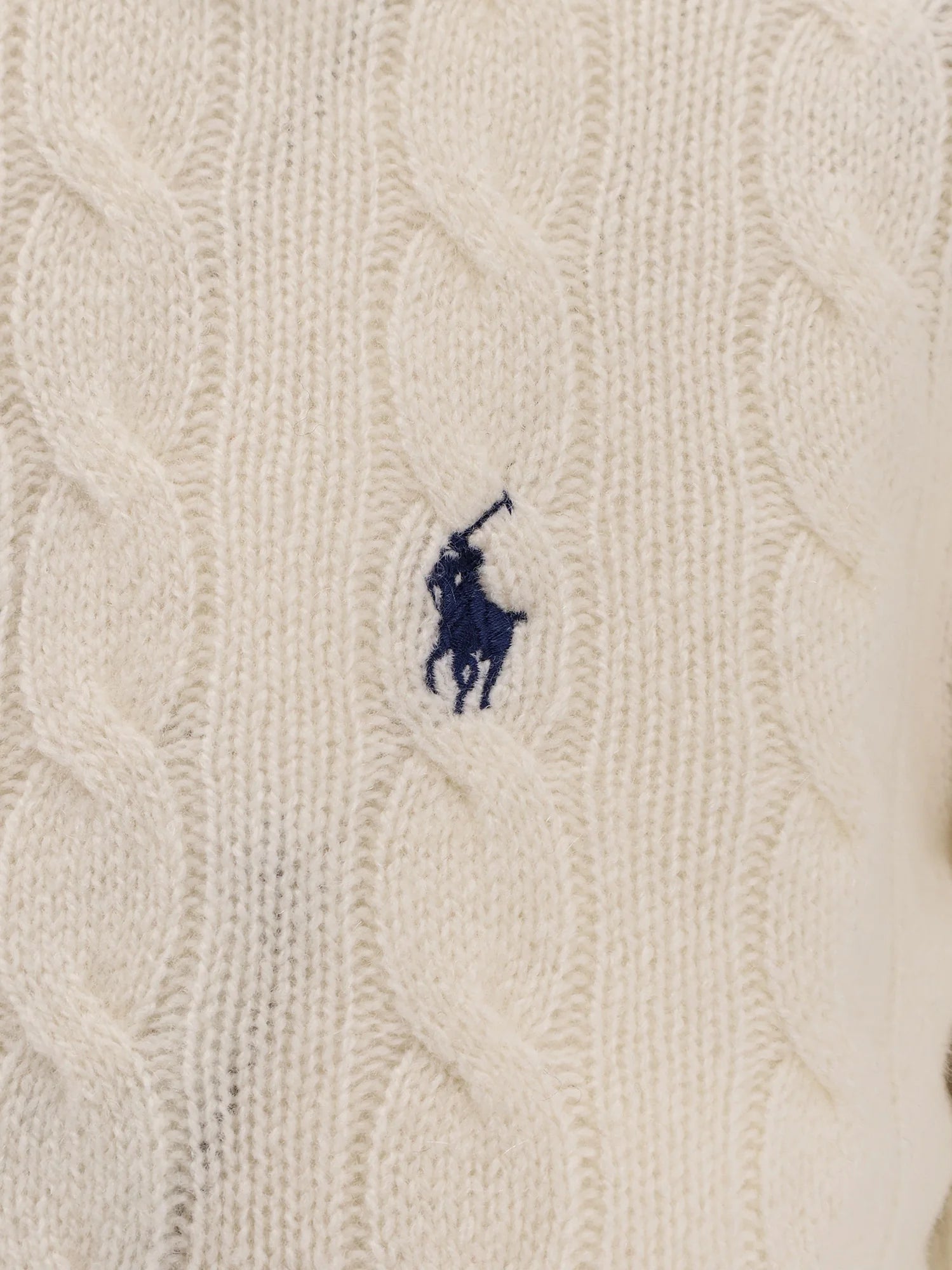 Braided knit wool and cashmere polo shirt