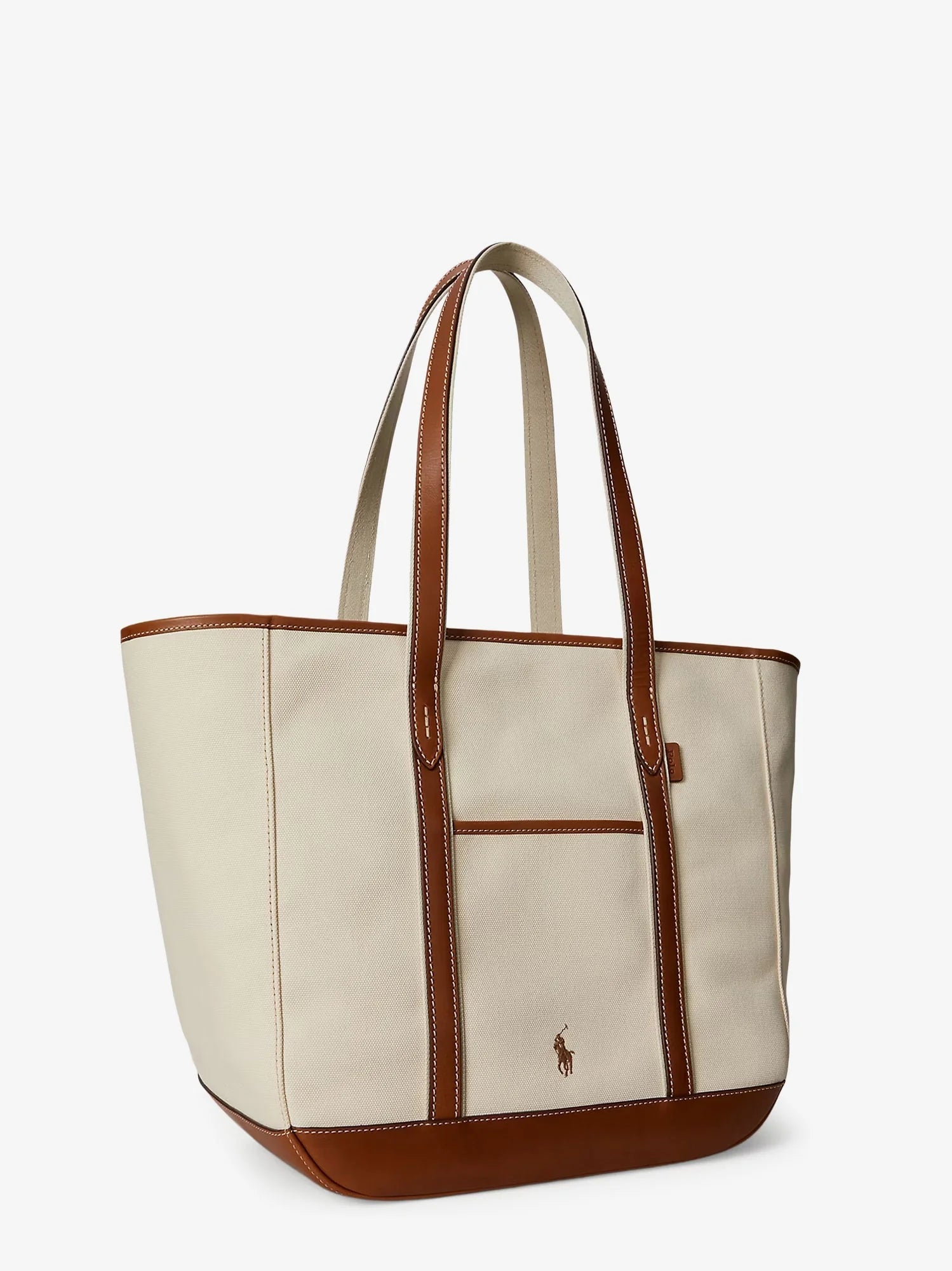 Canvas shopping bag with embroidered logo