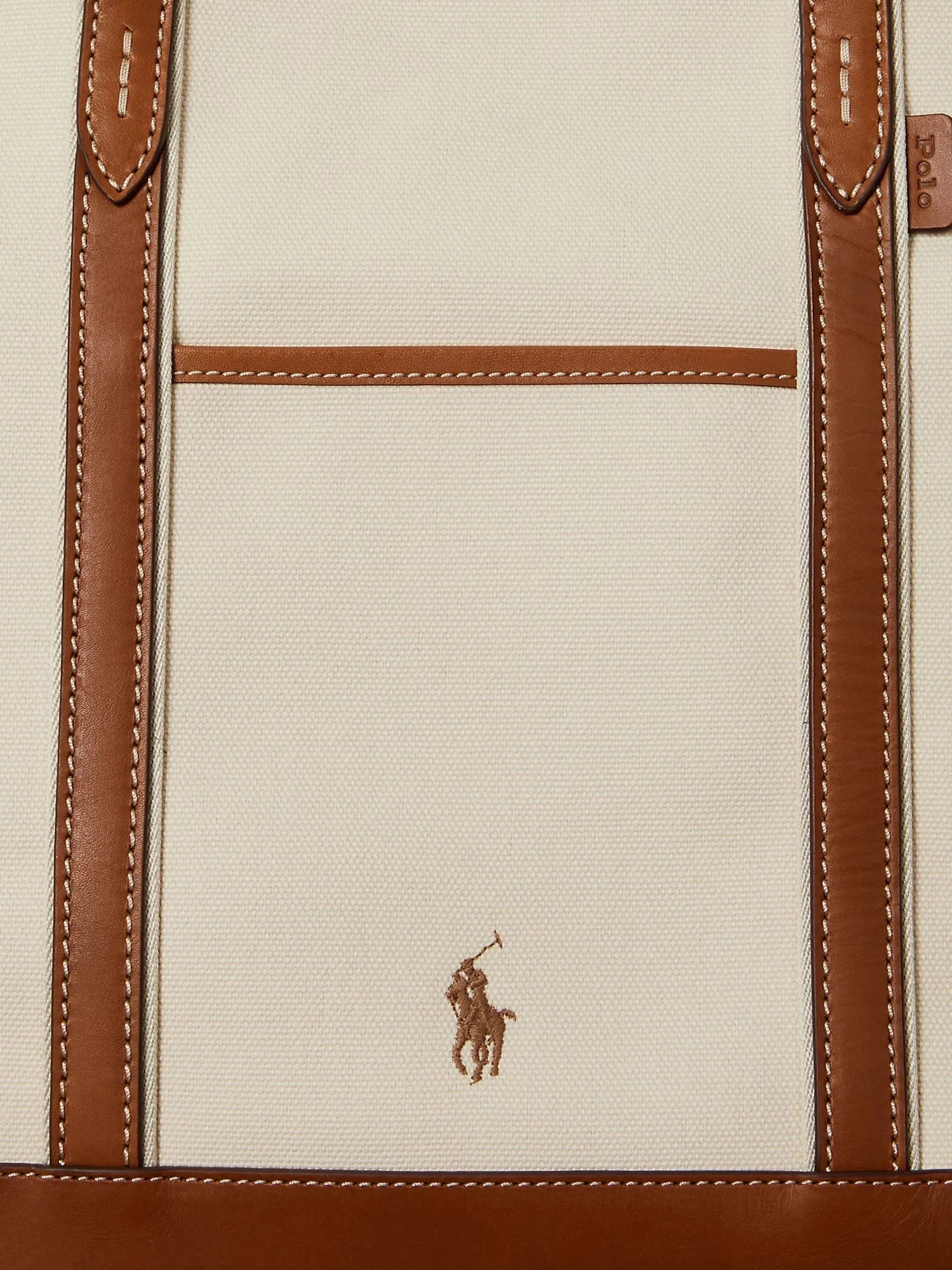 Canvas shopping bag with embroidered logo