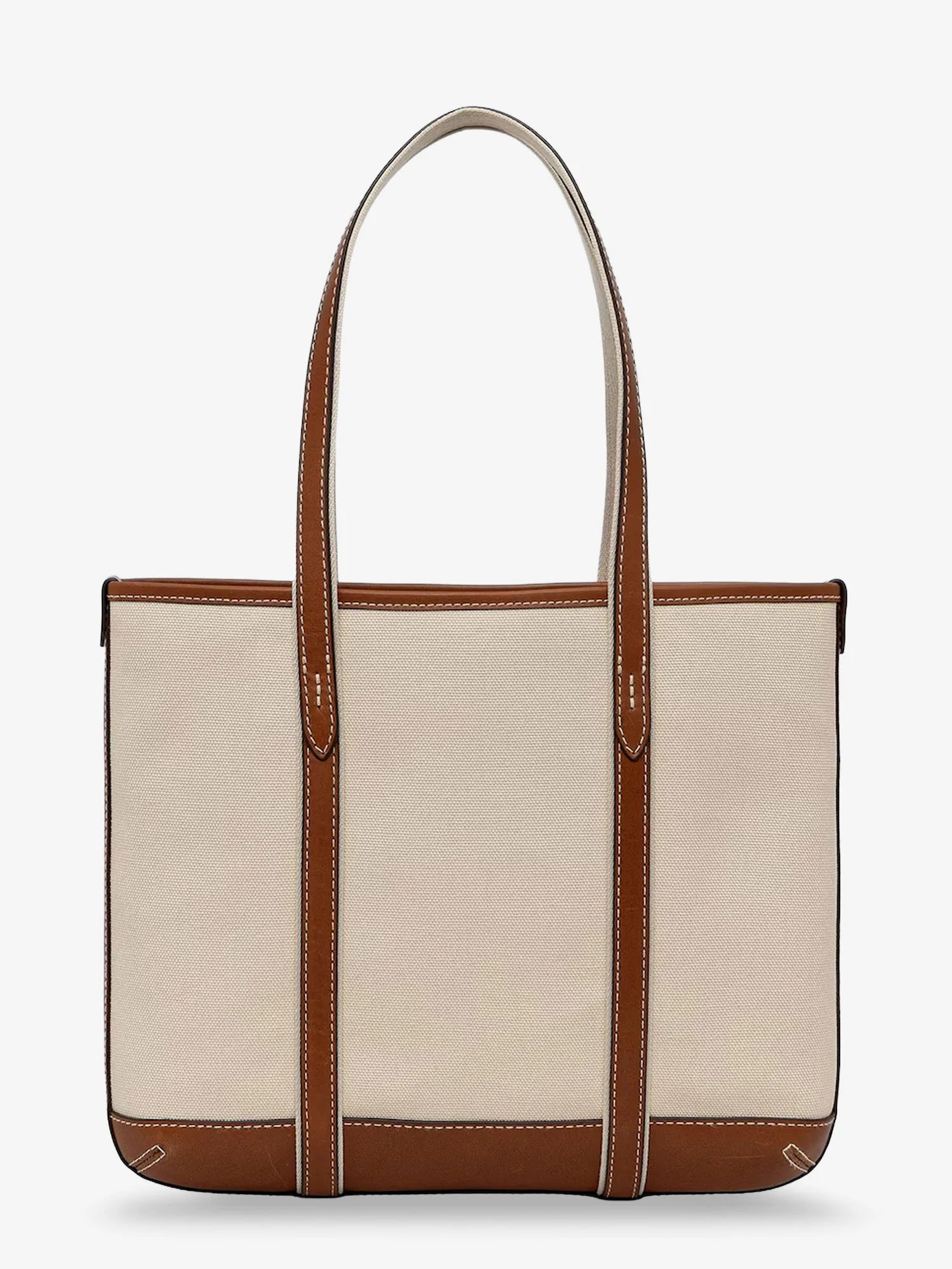 Canvas shoulder bag with embroidered logo on the front