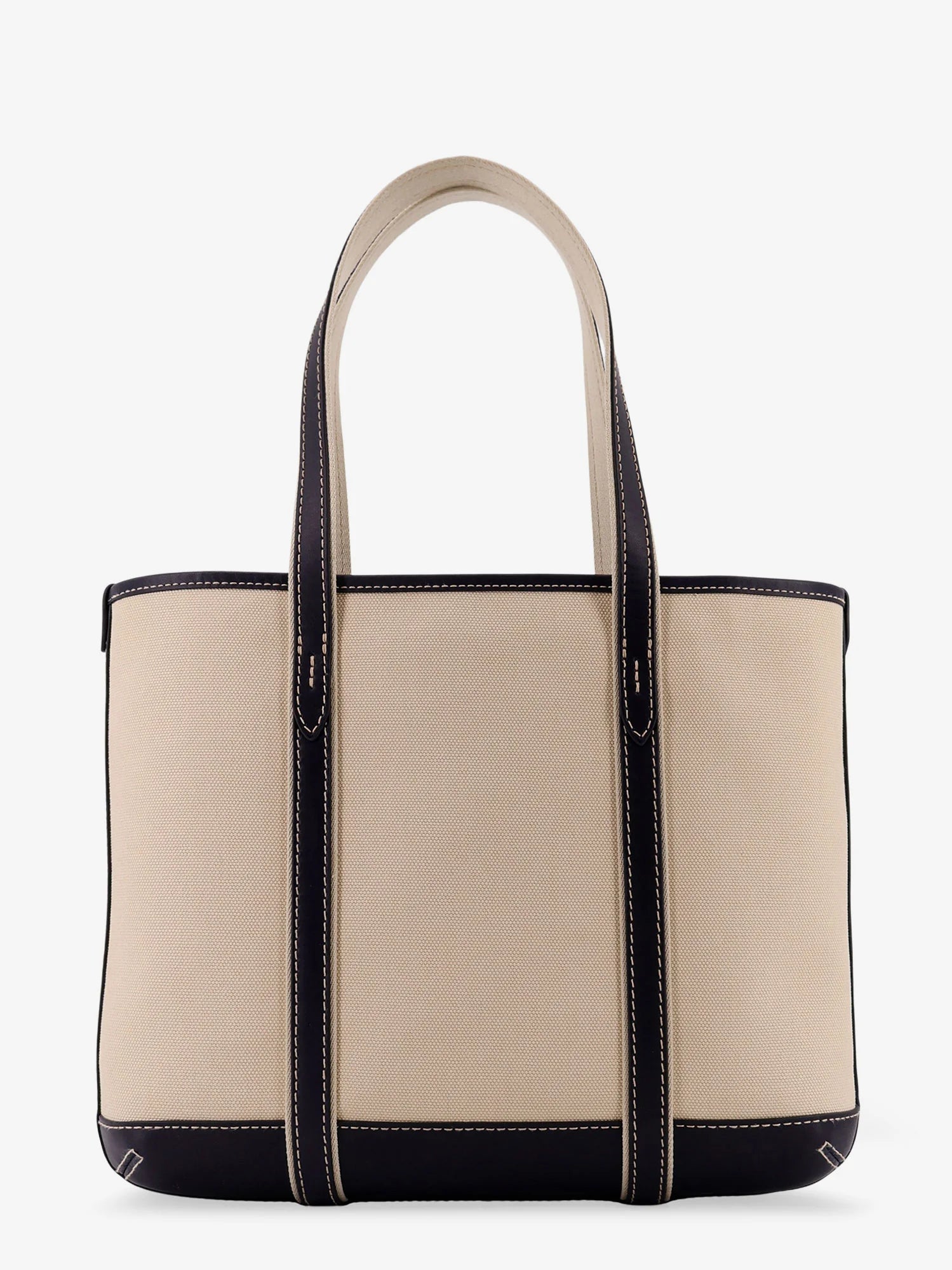 Canvas shoulder bag with embroidered logo on the front