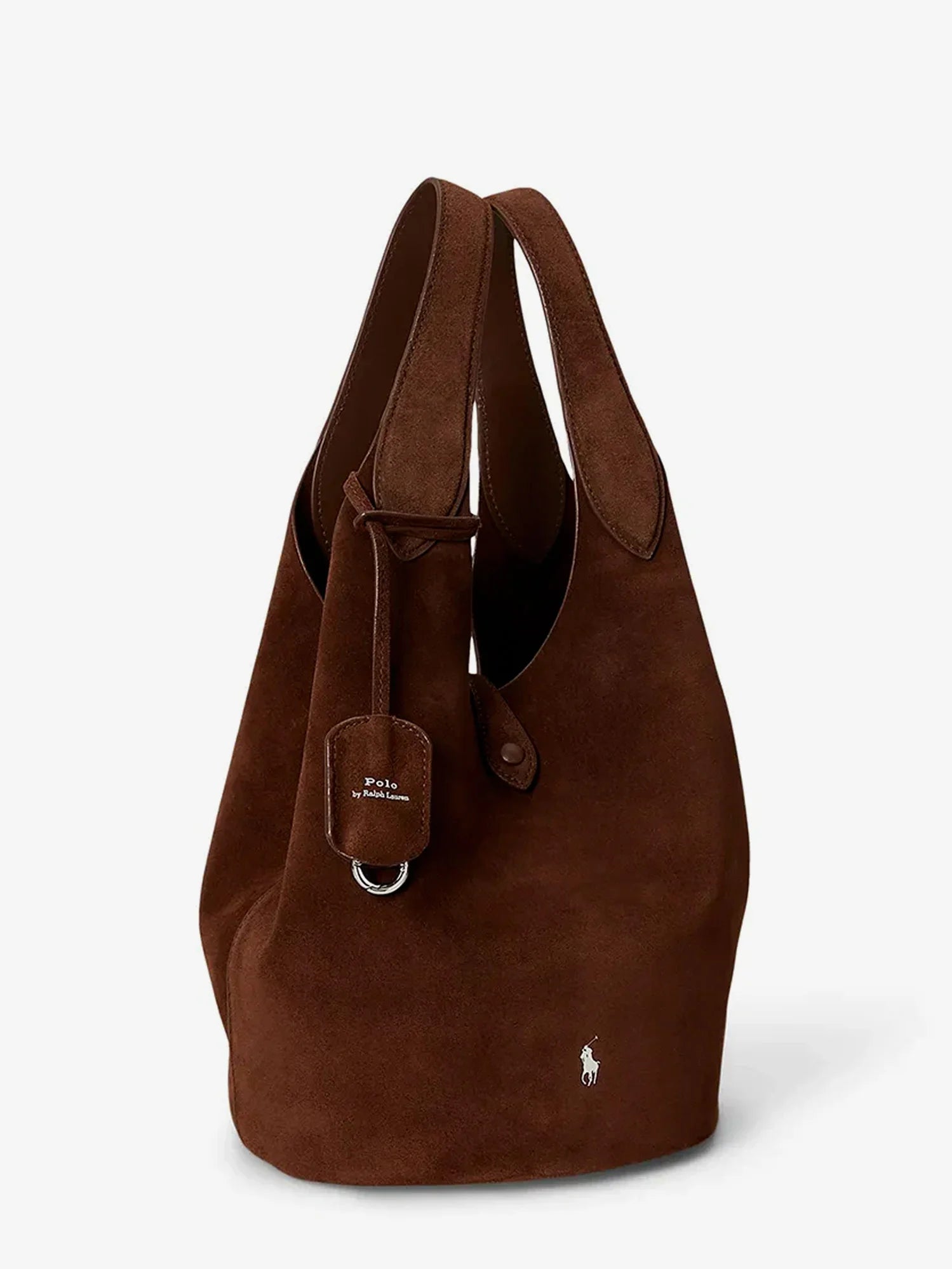 Play suede shoulder bag with contrasting logo