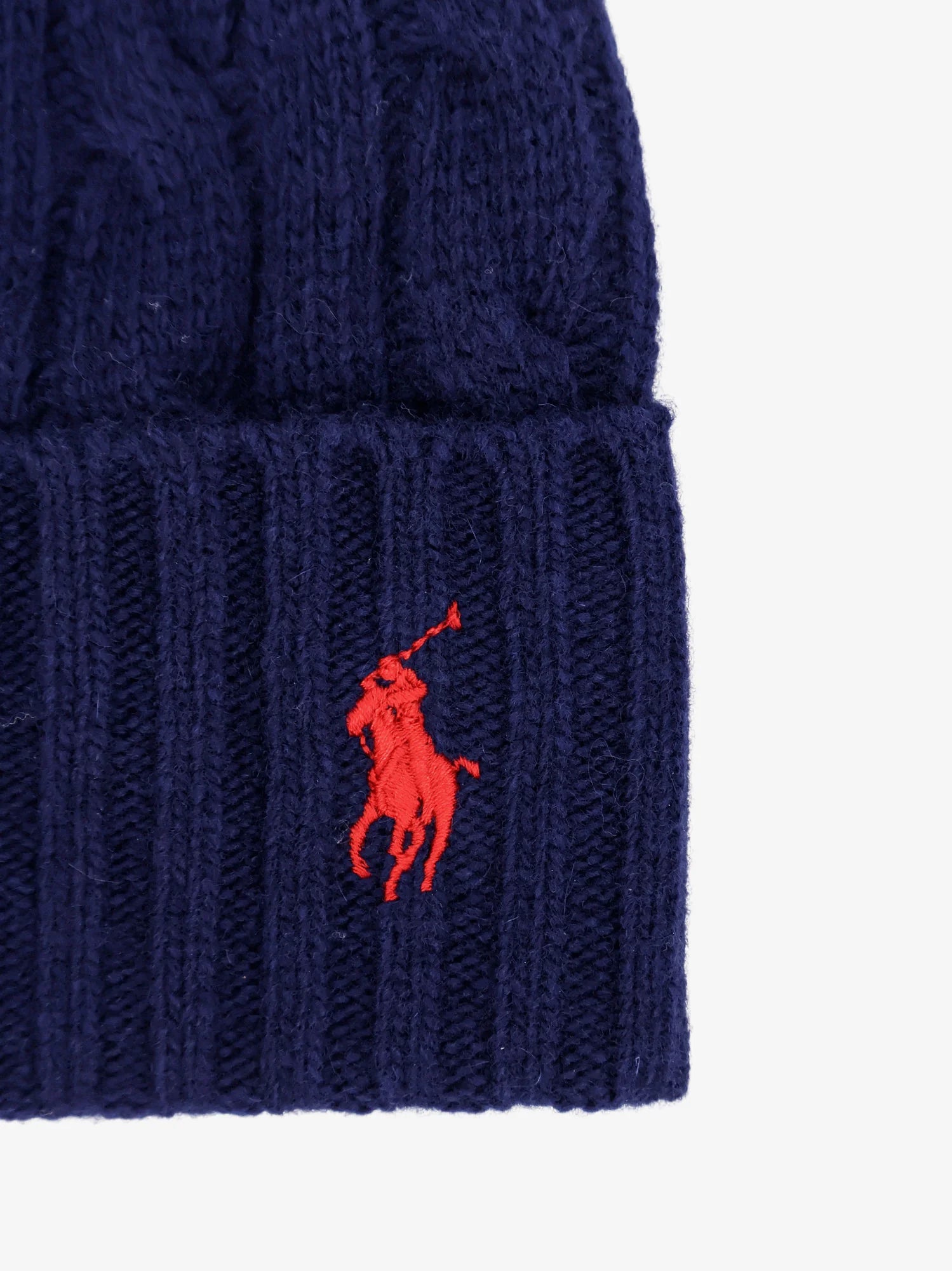 Wool blend cable knit beanie hat