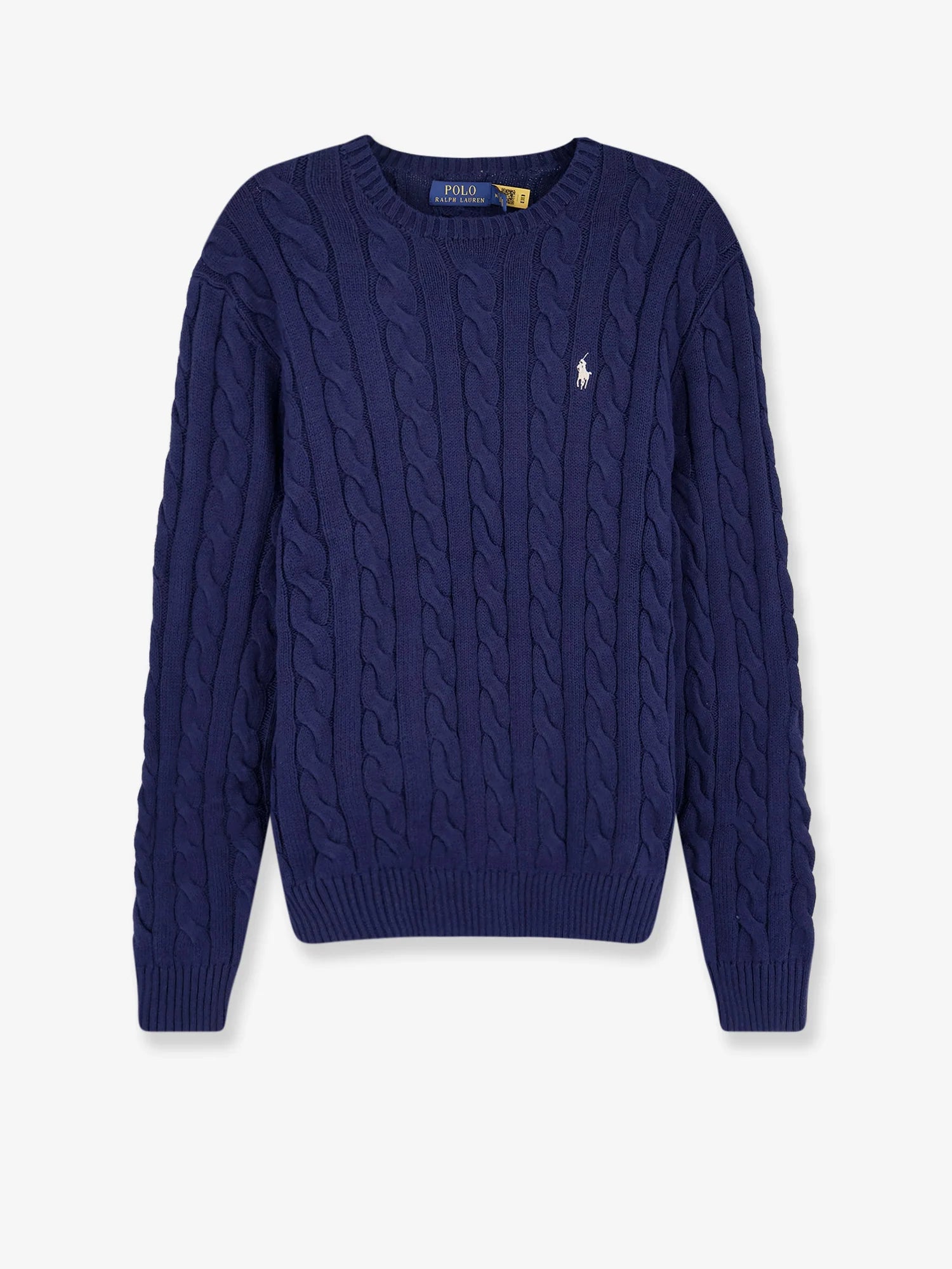 Cotton sweater with embroidered logo on the front
