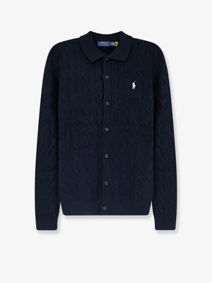 Cotton cardigan with braided knit