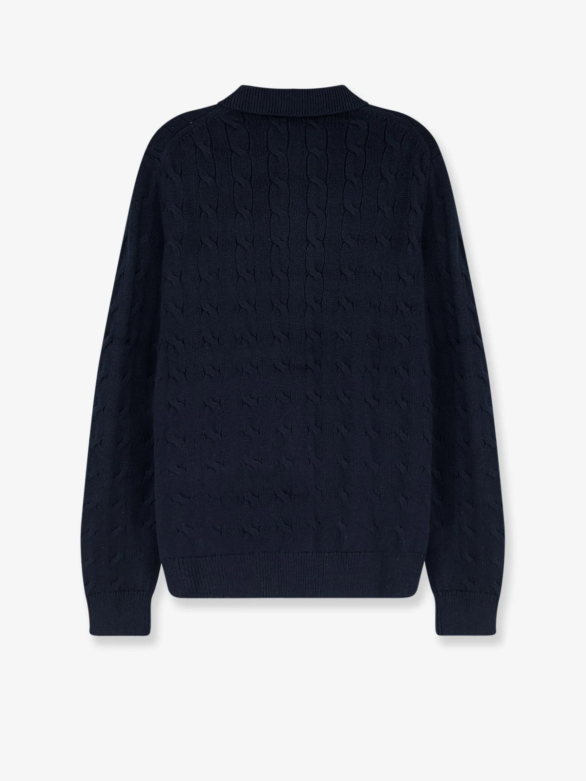 Cotton cardigan with braided knit