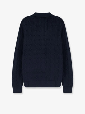 Cotton cardigan with braided knit