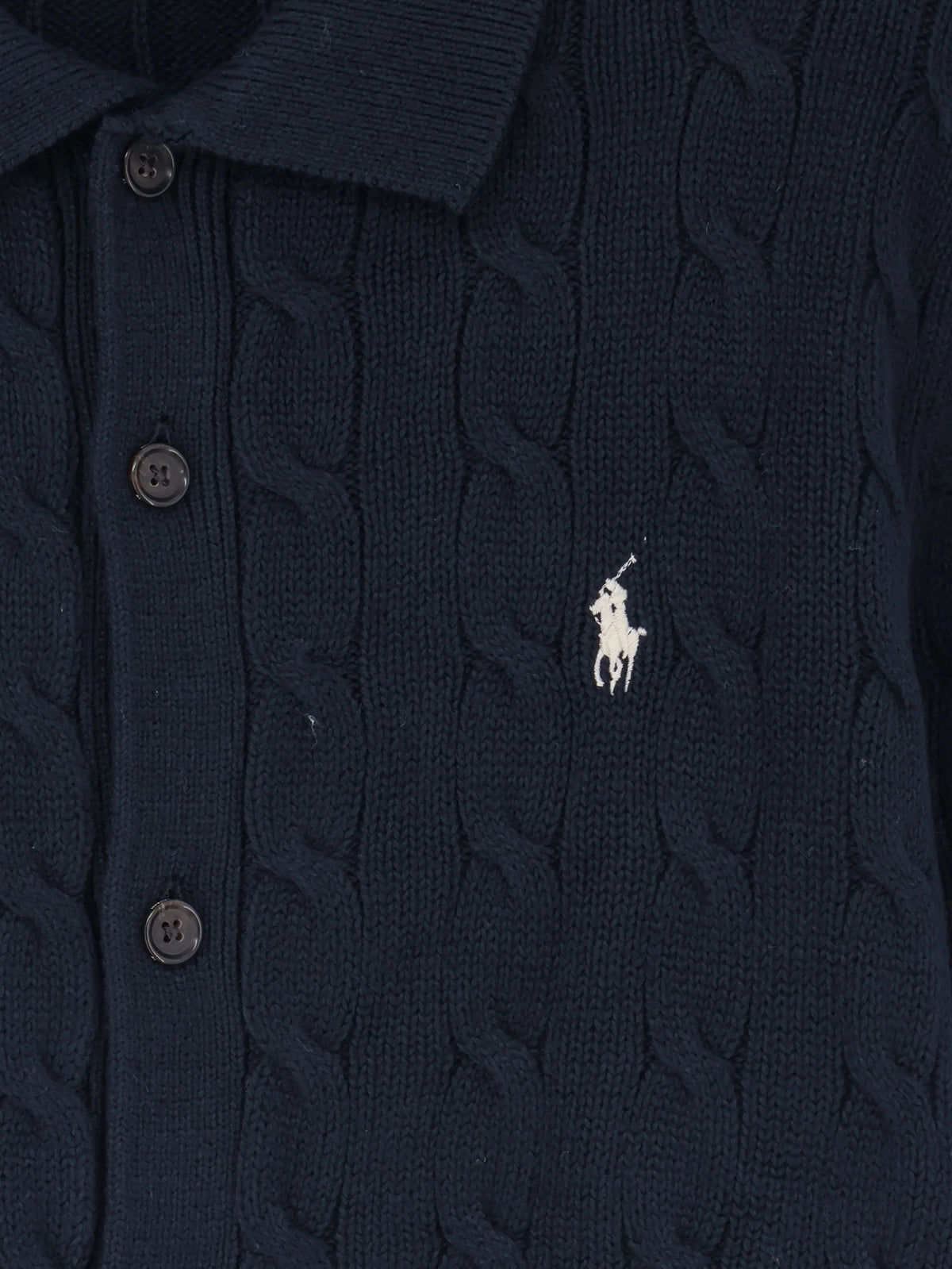 Cotton cardigan with braided knit