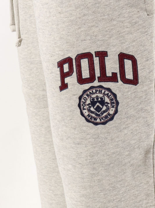 Cotton blend jogging trousers with side logo print