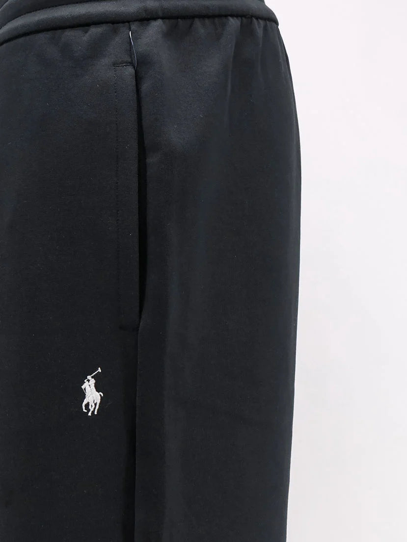 Cotton blend trousers with embroidered logo