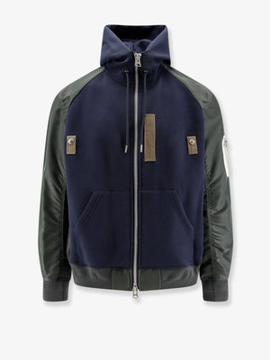 Cotton blend sweatshirt with nylon sleeves
