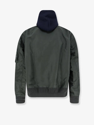 Cotton blend sweatshirt with nylon sleeves