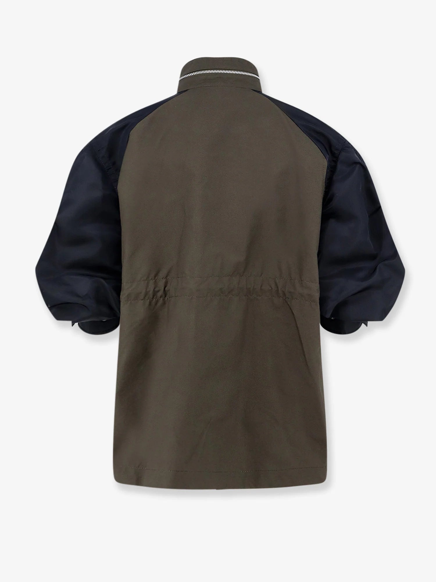 Canvas jacket with nylon sleeves