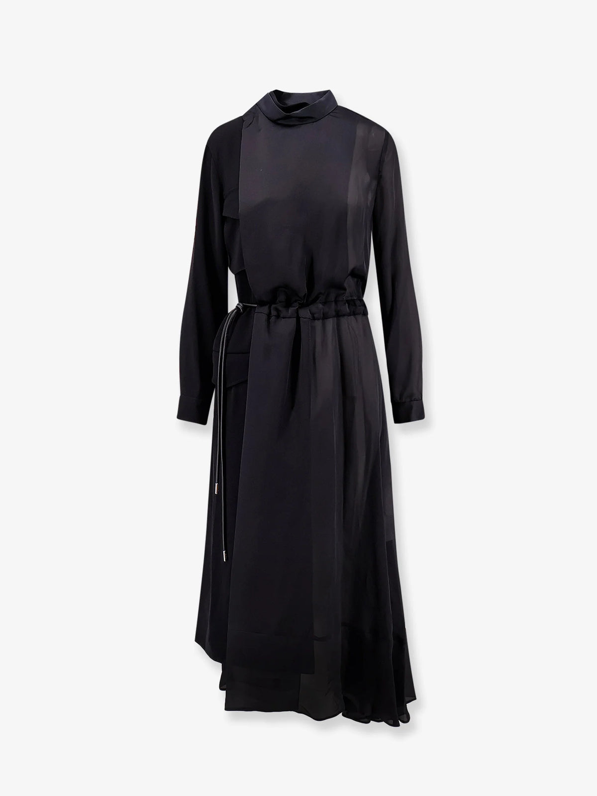 Dress with satin inserts