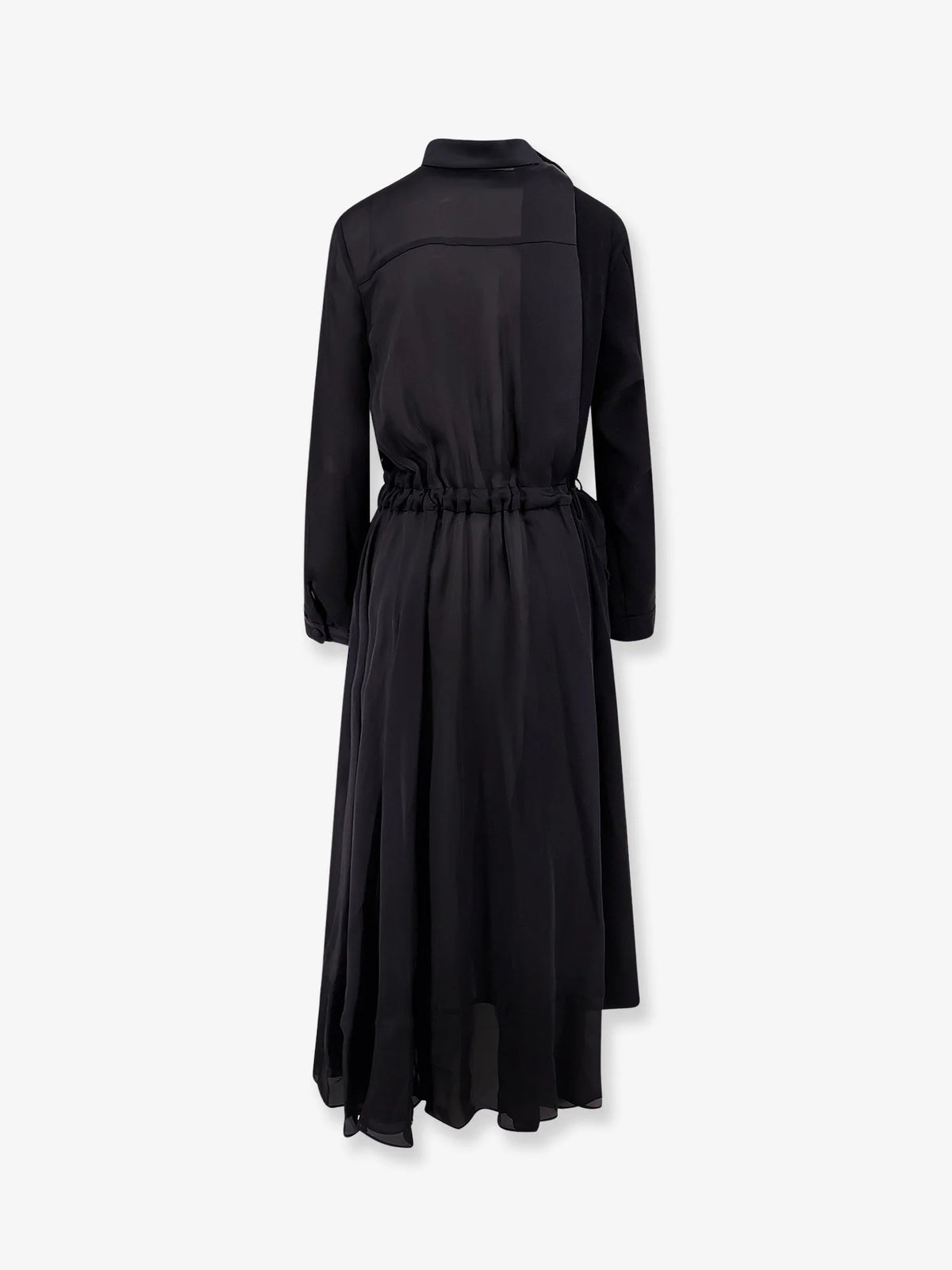 Dress with satin inserts