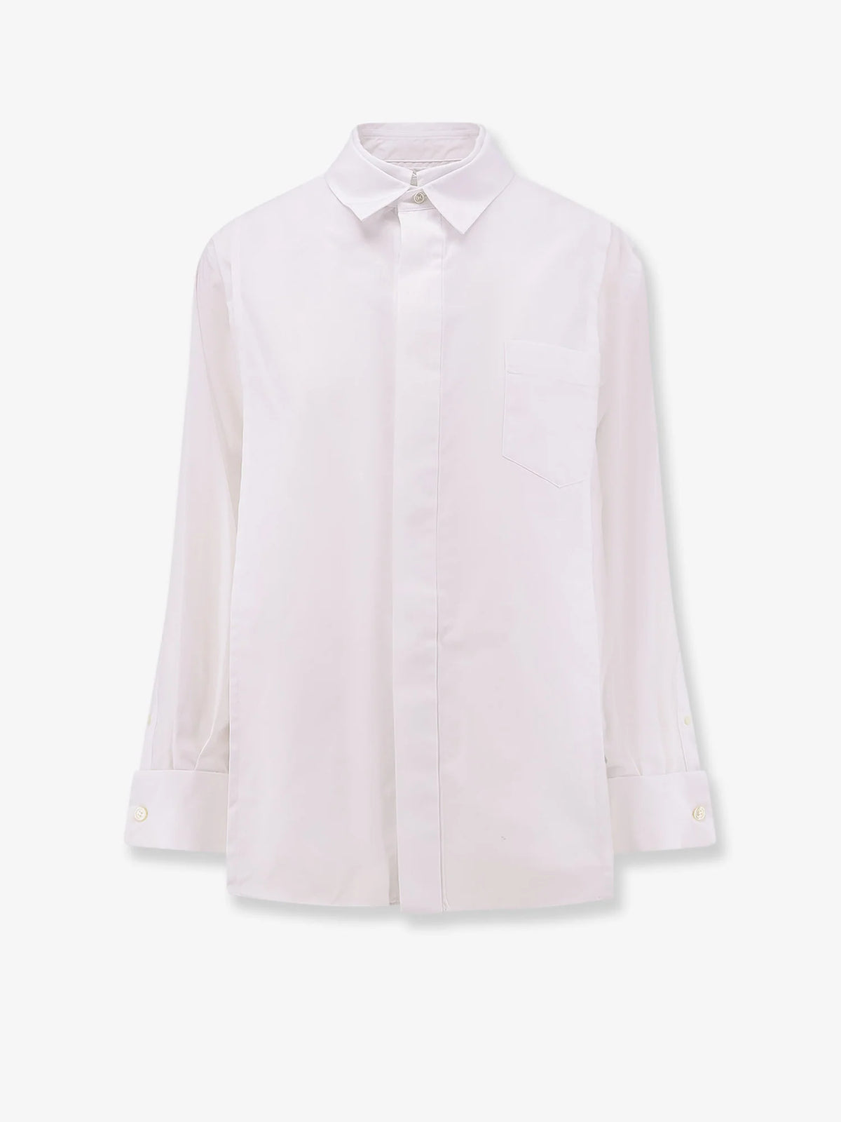 Poplin shirt with front panel