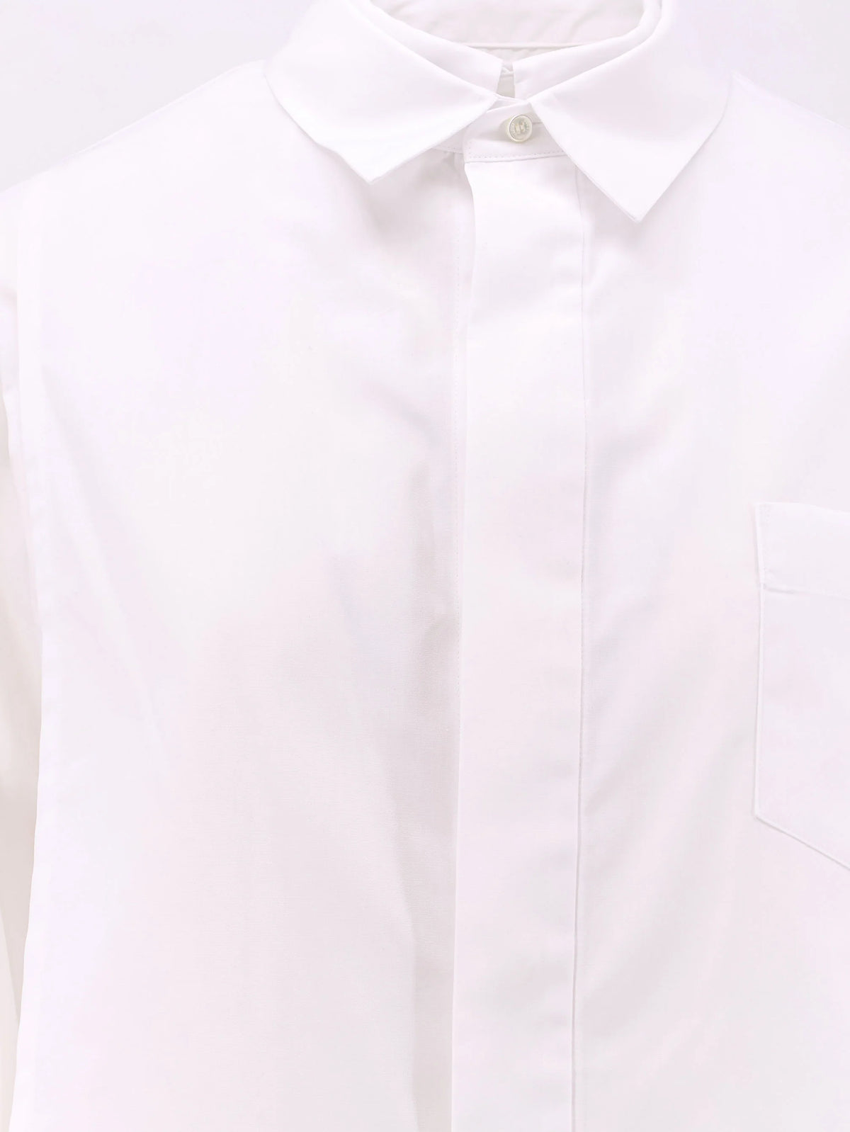 Poplin shirt with front panel