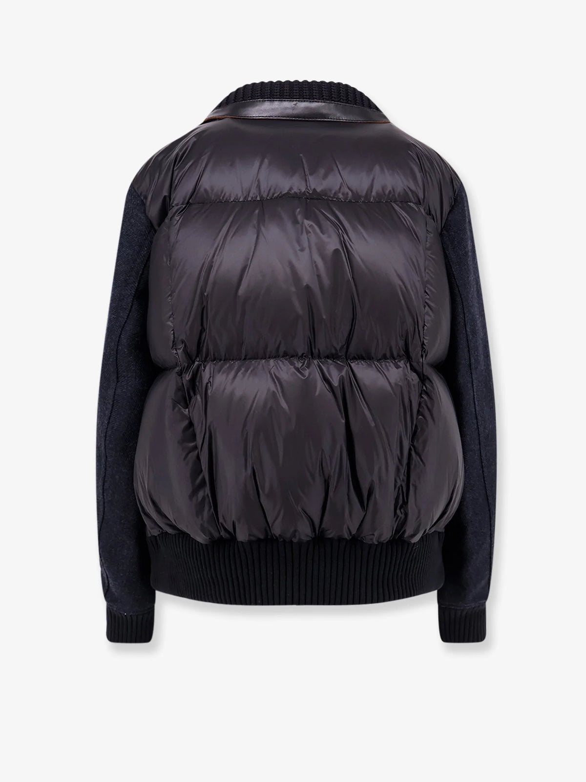 Herringbone wool padded bomber