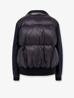 Herringbone wool padded bomber