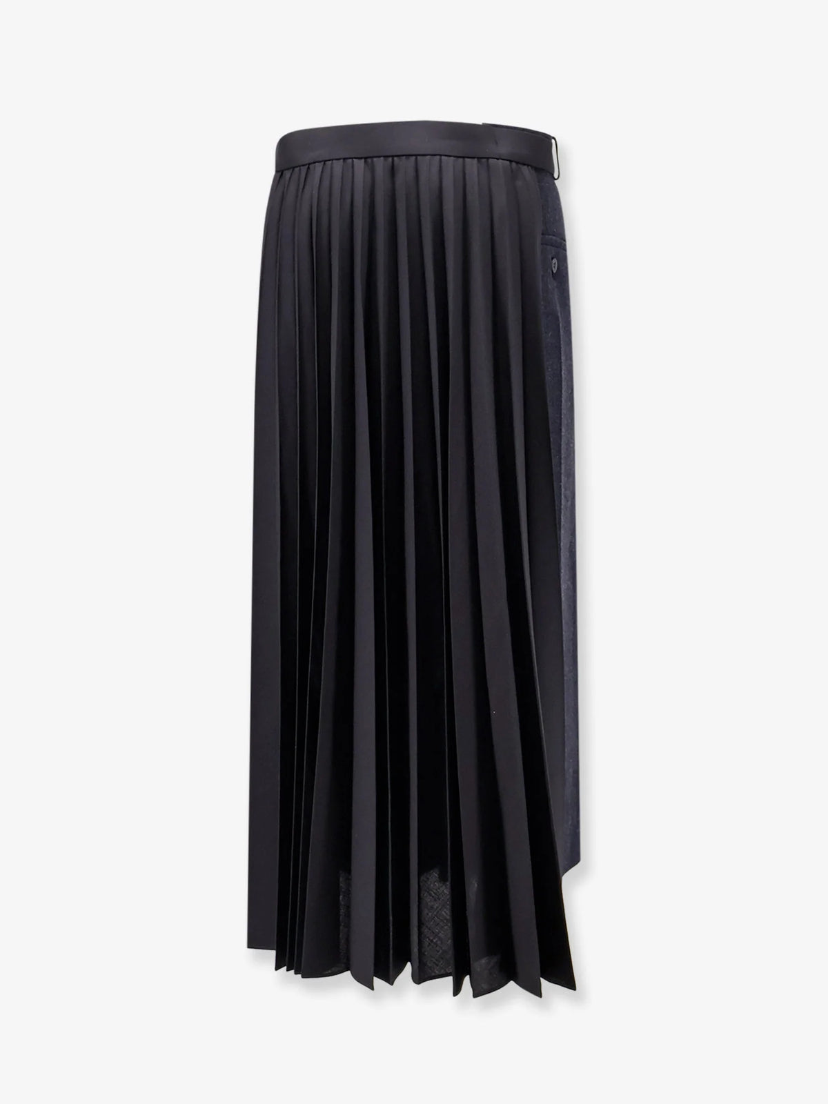 Wool skirt with pleated insert