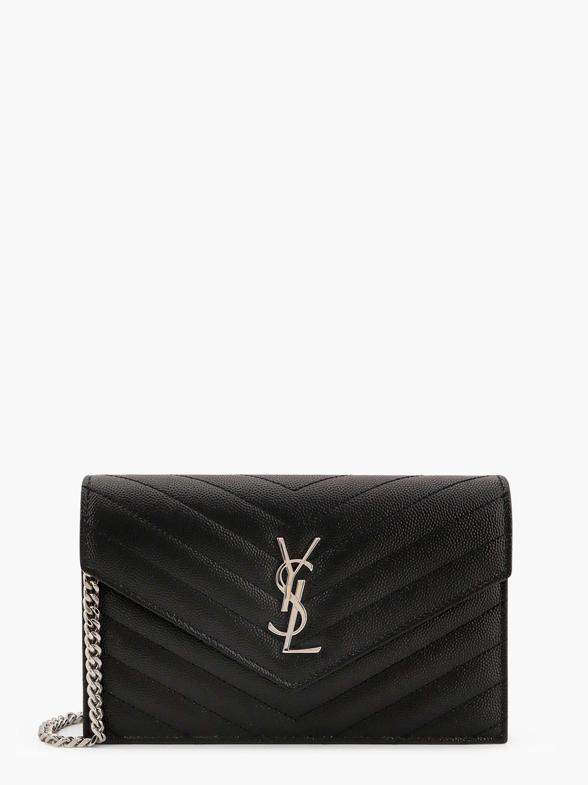 Leather crossbody bag with metal Cassandre logo